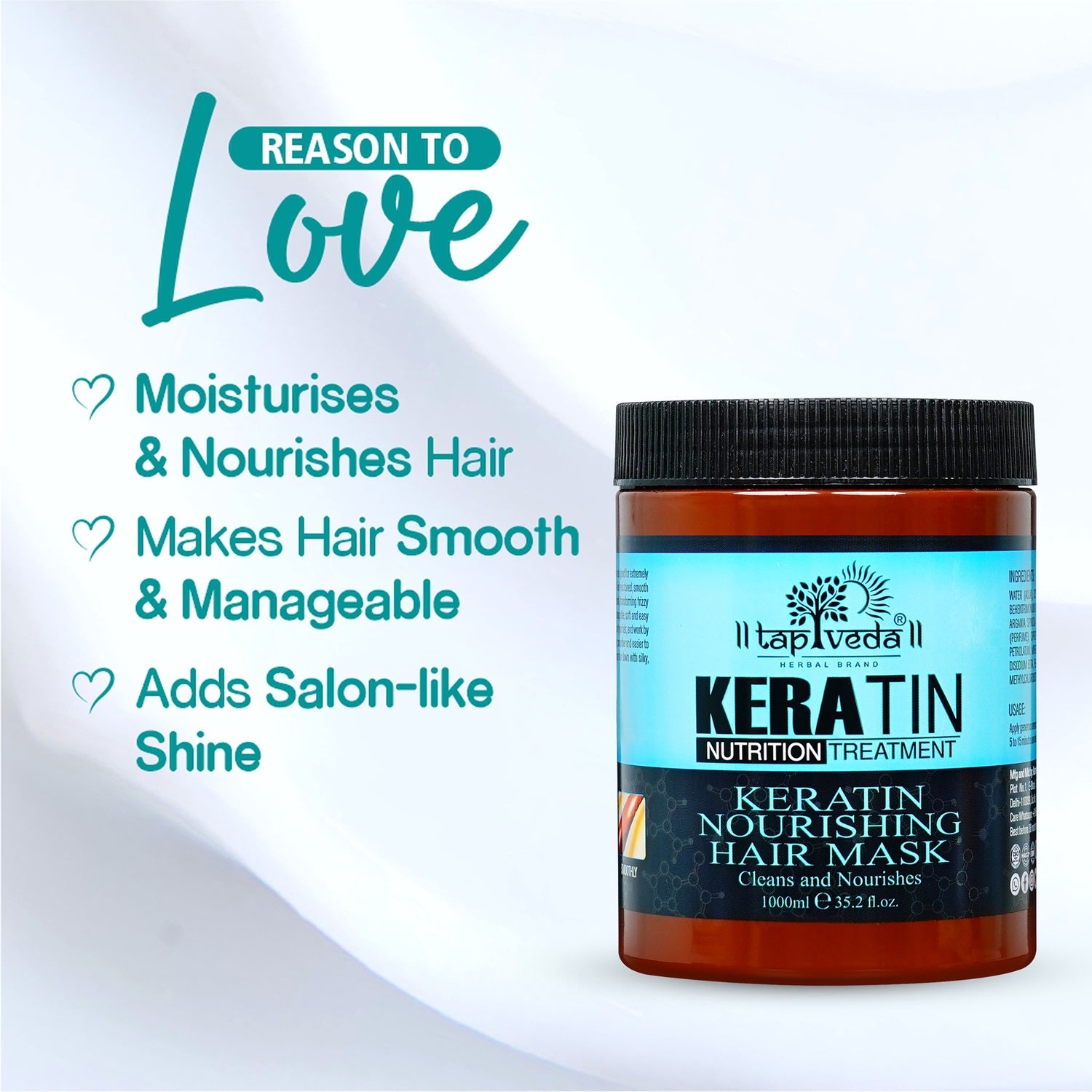 Hydrating Keratin Treatment Hair Spa Mask by Tapveda 1000ml