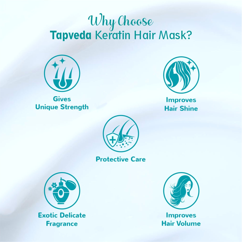 Tapveda Keratin Spa Mask restores softness to dry frizzy hair