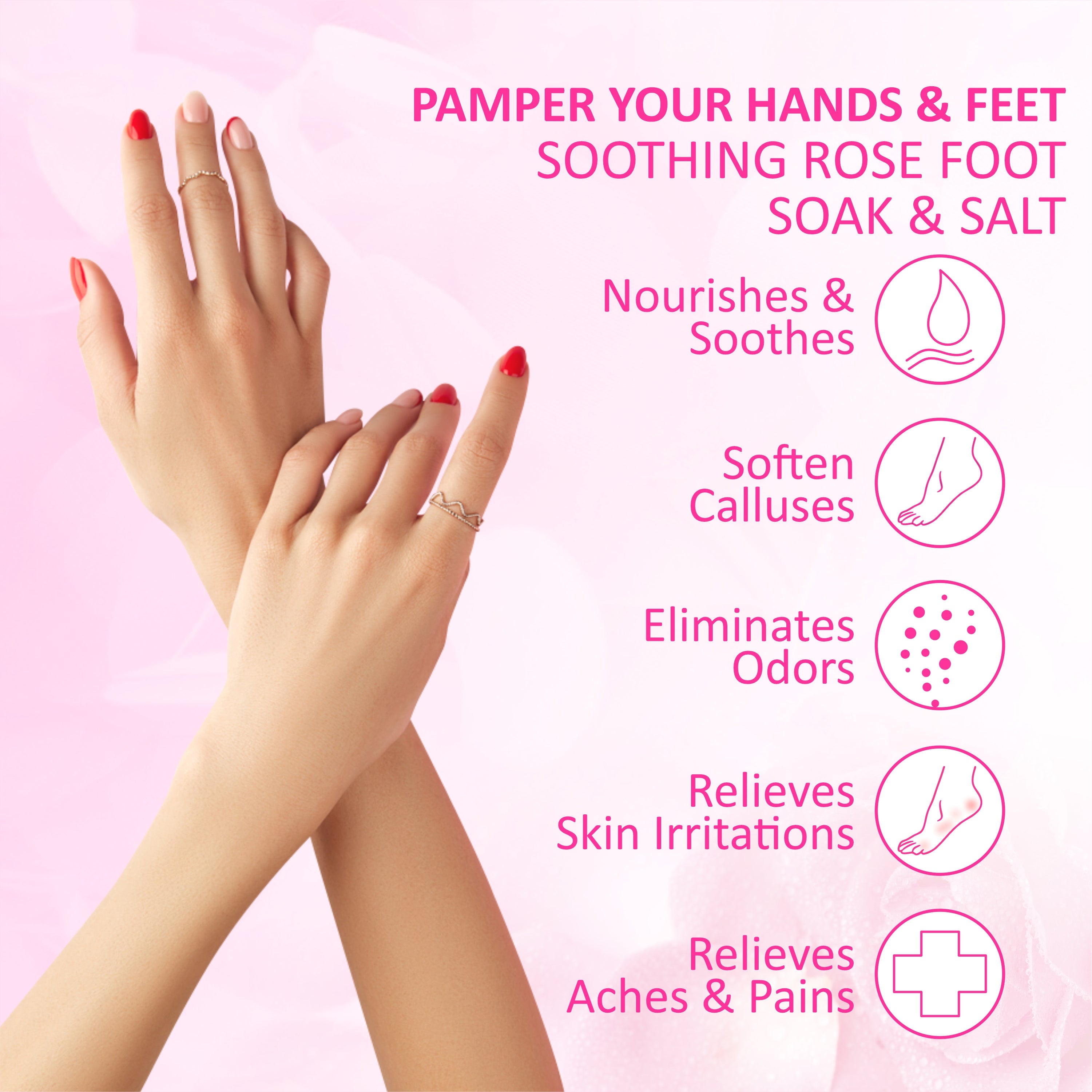 Taprin Rose Manicure Pedicure Soak & Salt – Gentle Care & Glow for Hands & Feet (600+900) g