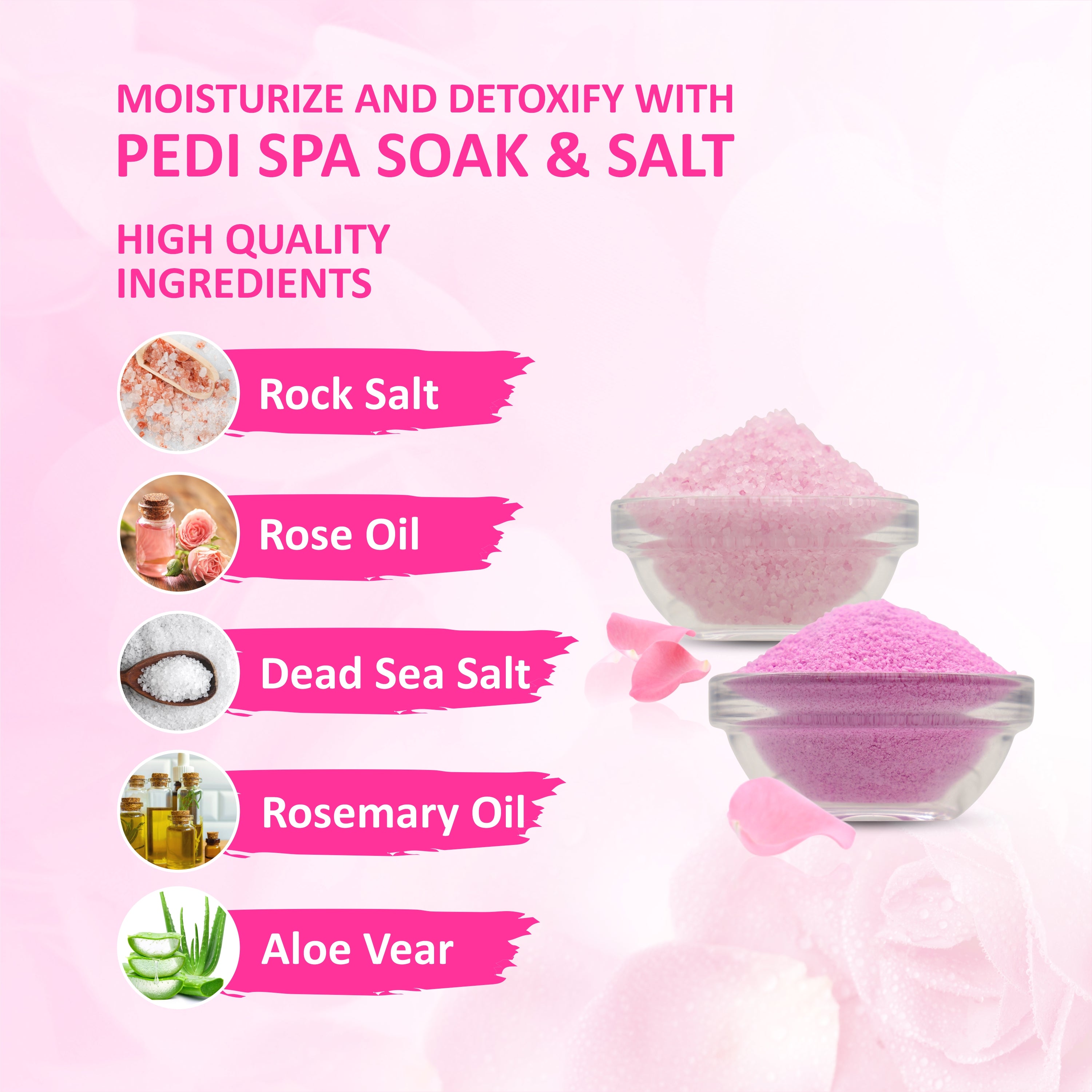 Taprin Rose Manicure Pedicure Soak & Salt – Gentle Care & Glow for Hands & Feet (600+900) g