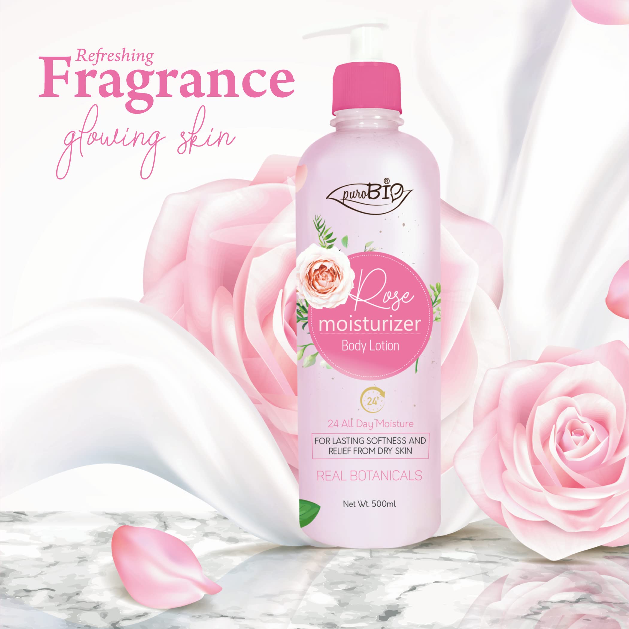 Purobio Honey Almond & Rose Body Lotion Combo (1000ml)– Deep Hydration, Nourish & Soften Your Skin