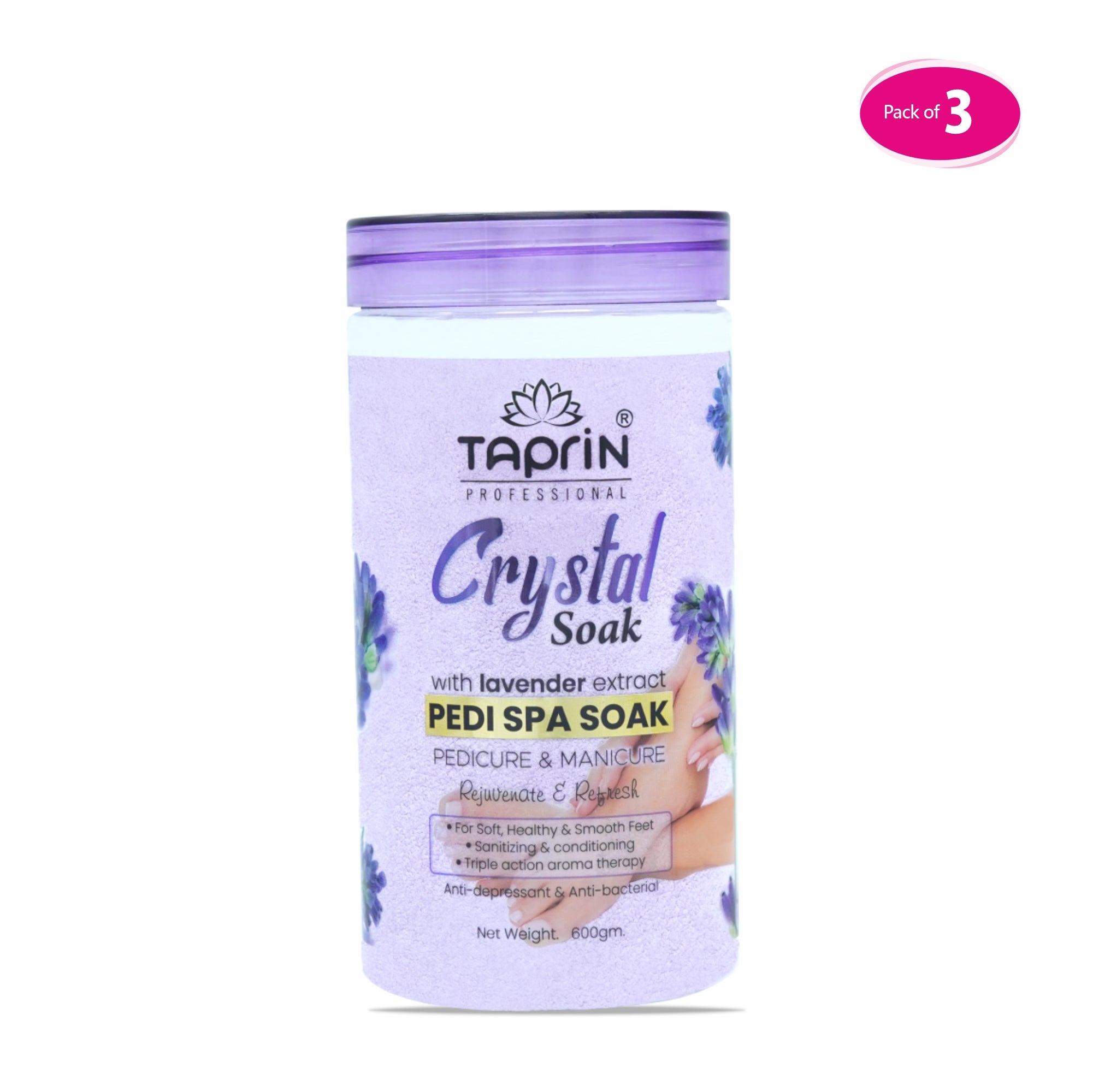 Crystal Pedi Spa Soak with Lavender extract in bulk 3 quantity