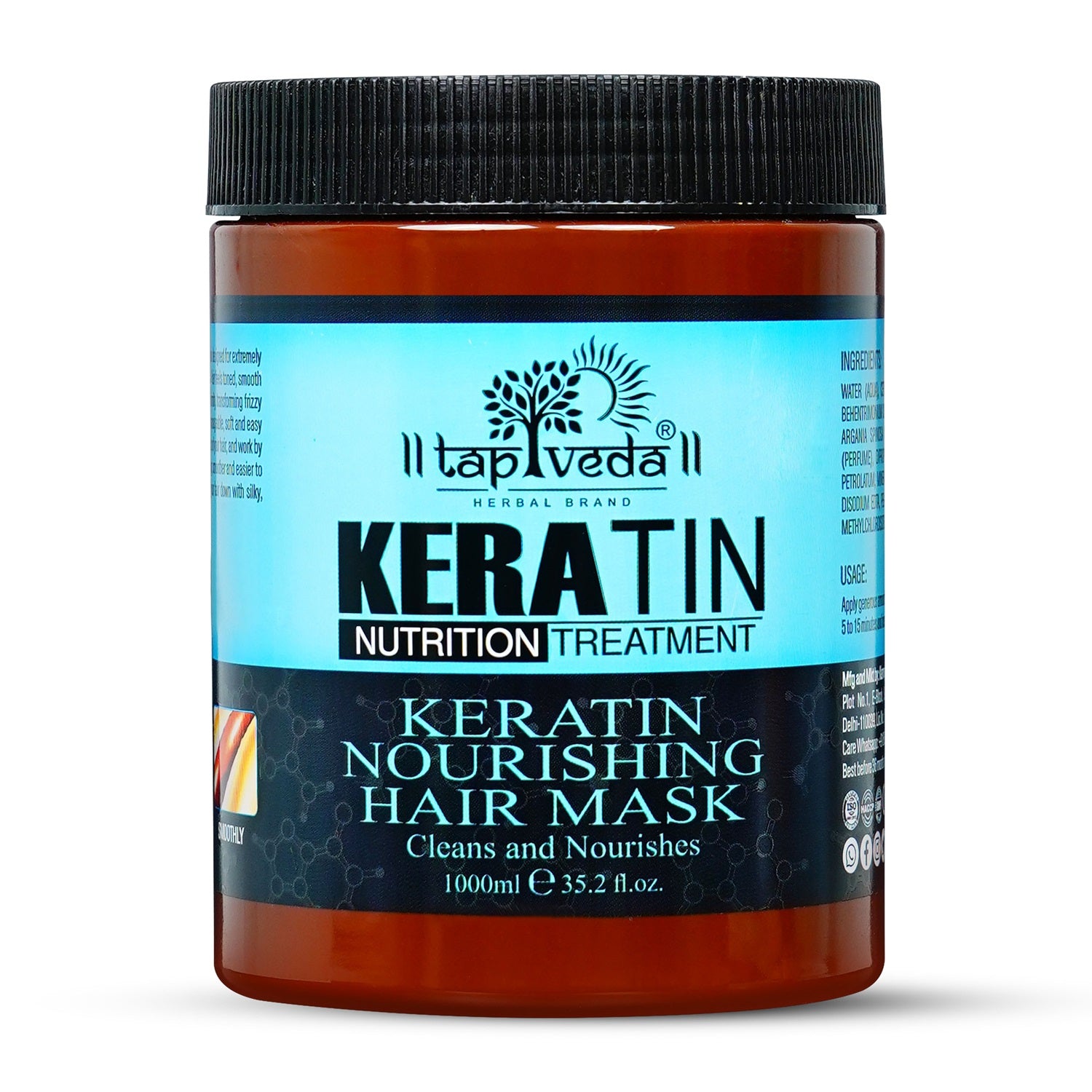 Tapveda Keratin Treatment Hair Spa Mask 1000ml | For Dry Frizzy Hair