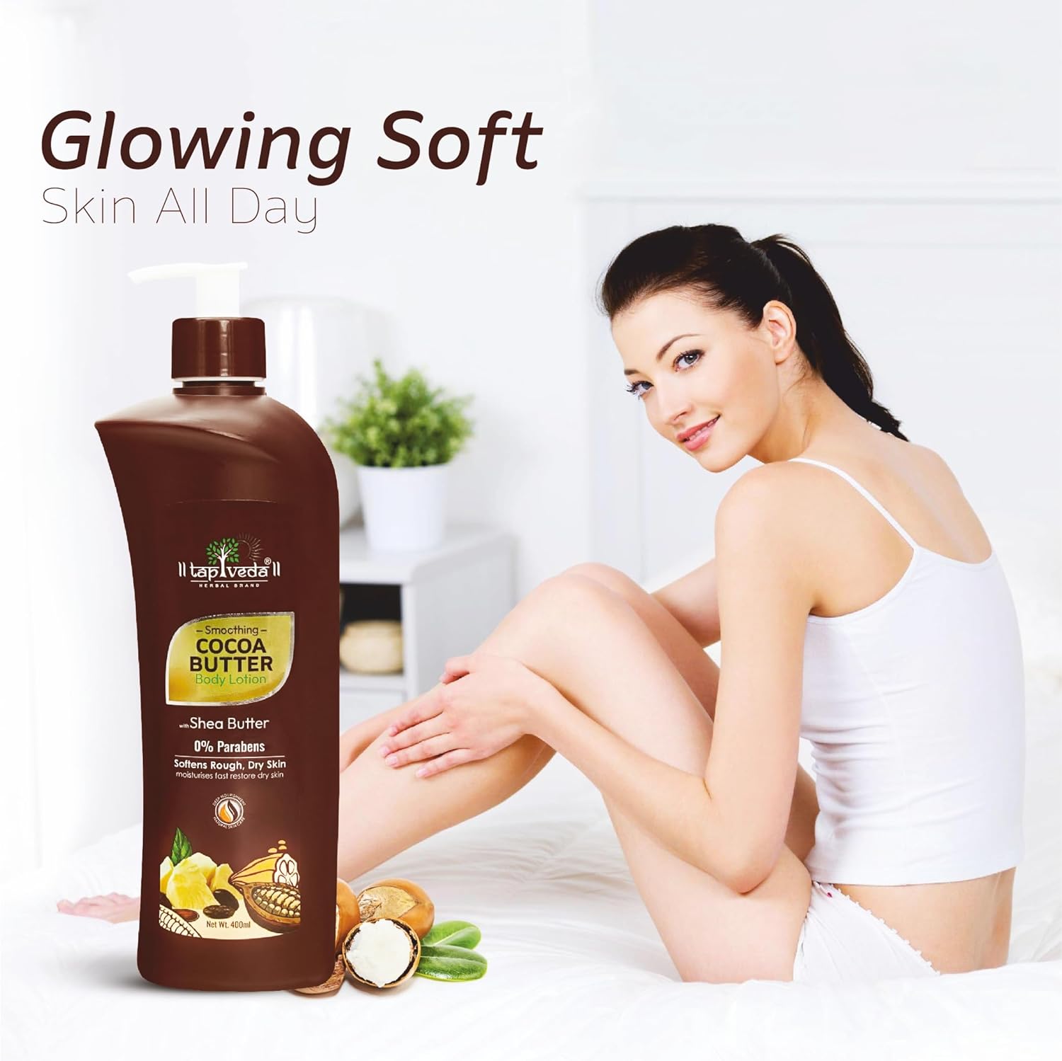 Cocoa butter lotion for nourishing hydration and skin glow