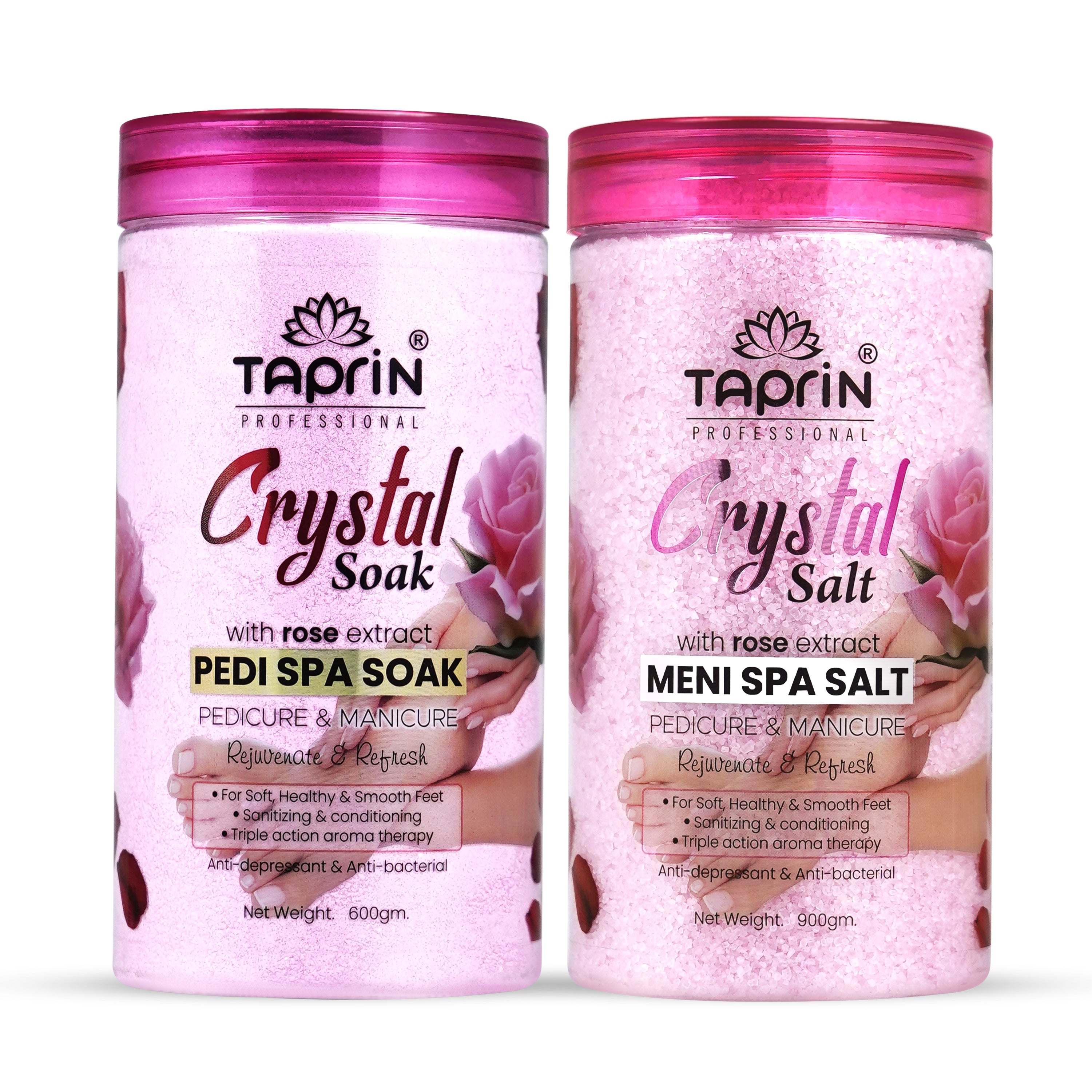 Taprin Rose Manicure Pedicure Soak & Salt – Gentle Care & Glow for Hands & Feet (600+900) g