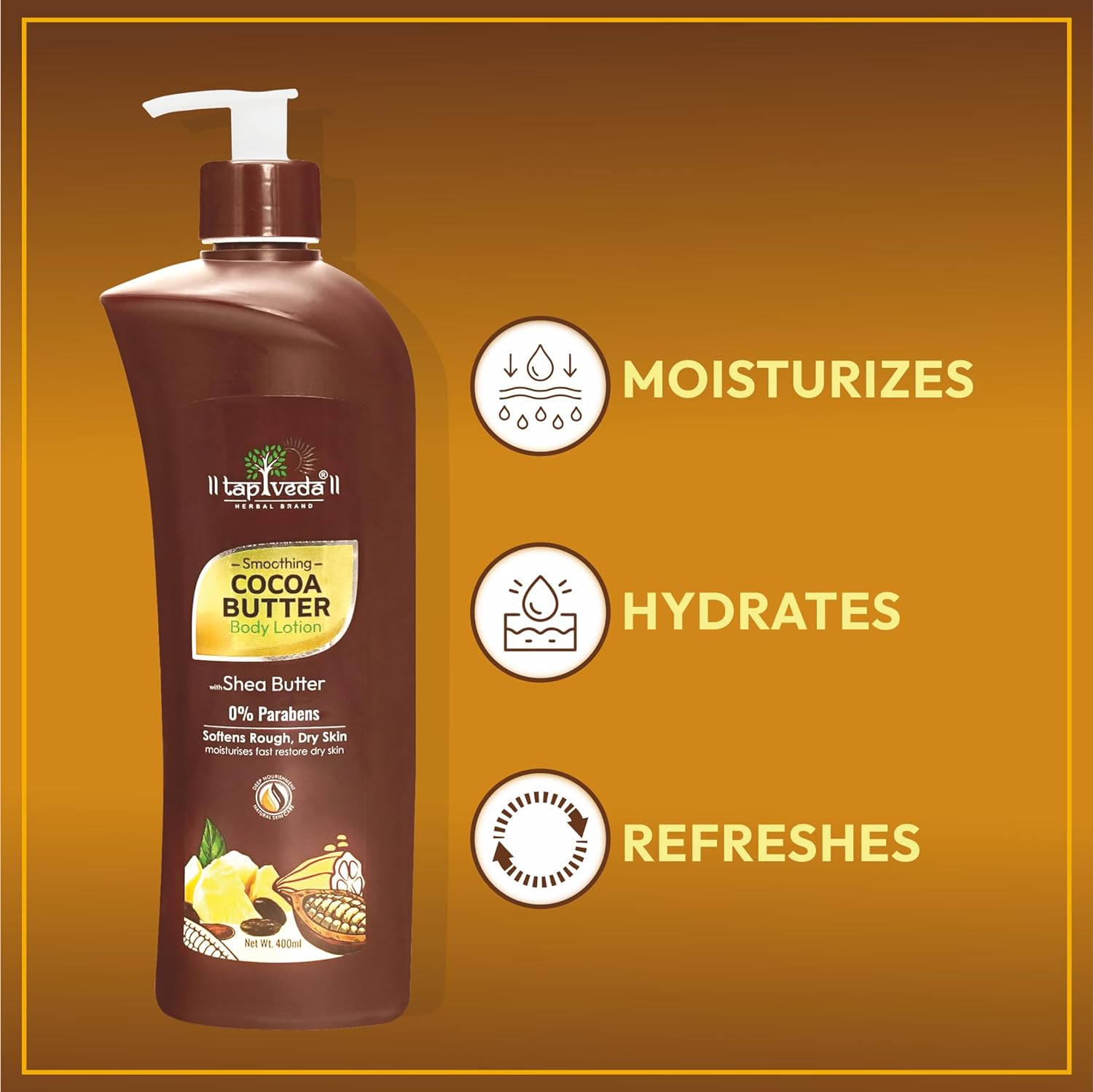 Shea butter enriched Tapveda body lotion for daily care