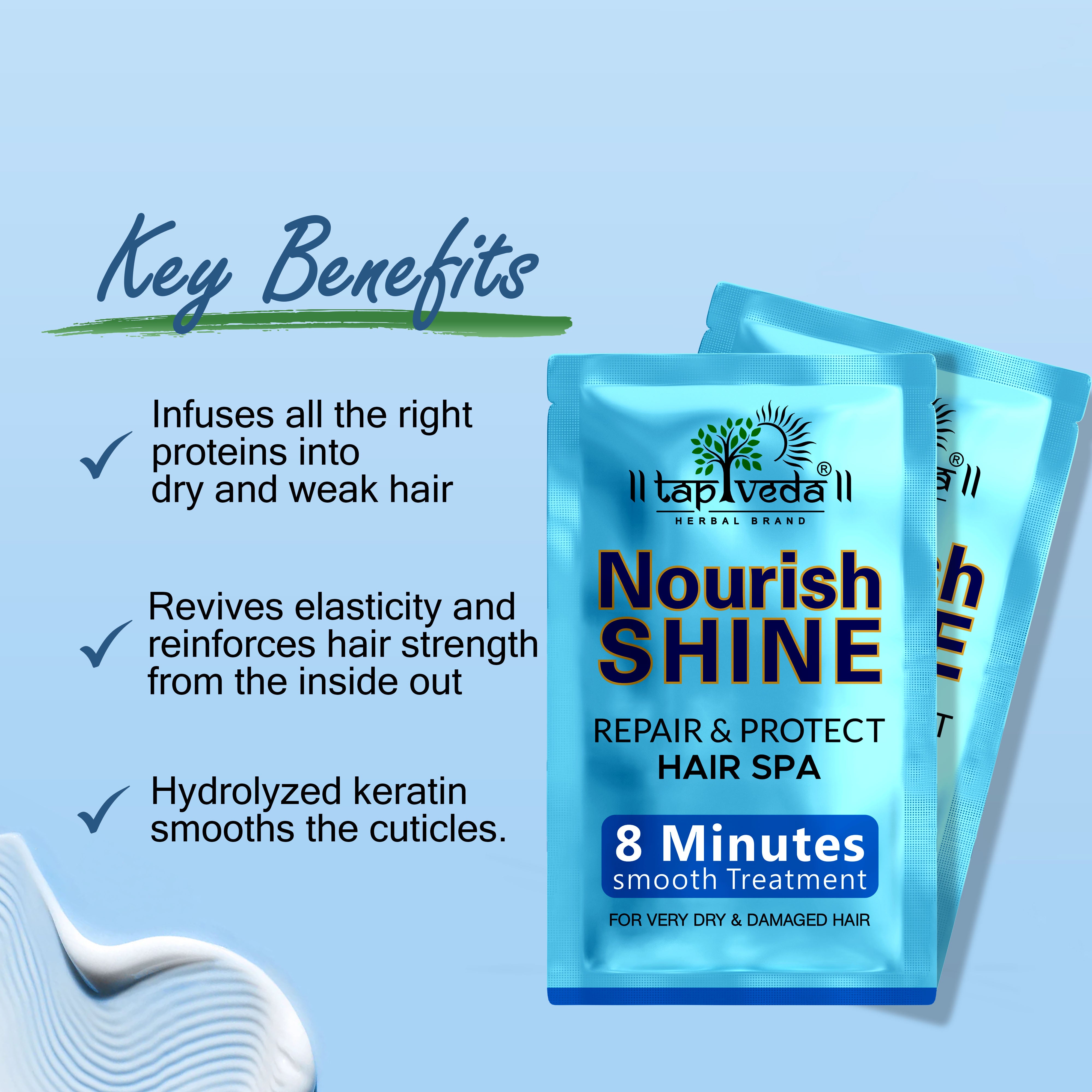 Tapveda Nourish & Shine Hydrating Hair Mask –(Pack of 3 x 100ml) | Protein-Rich Hair Mask for Dry, Frizzy & Low Porosity Hair