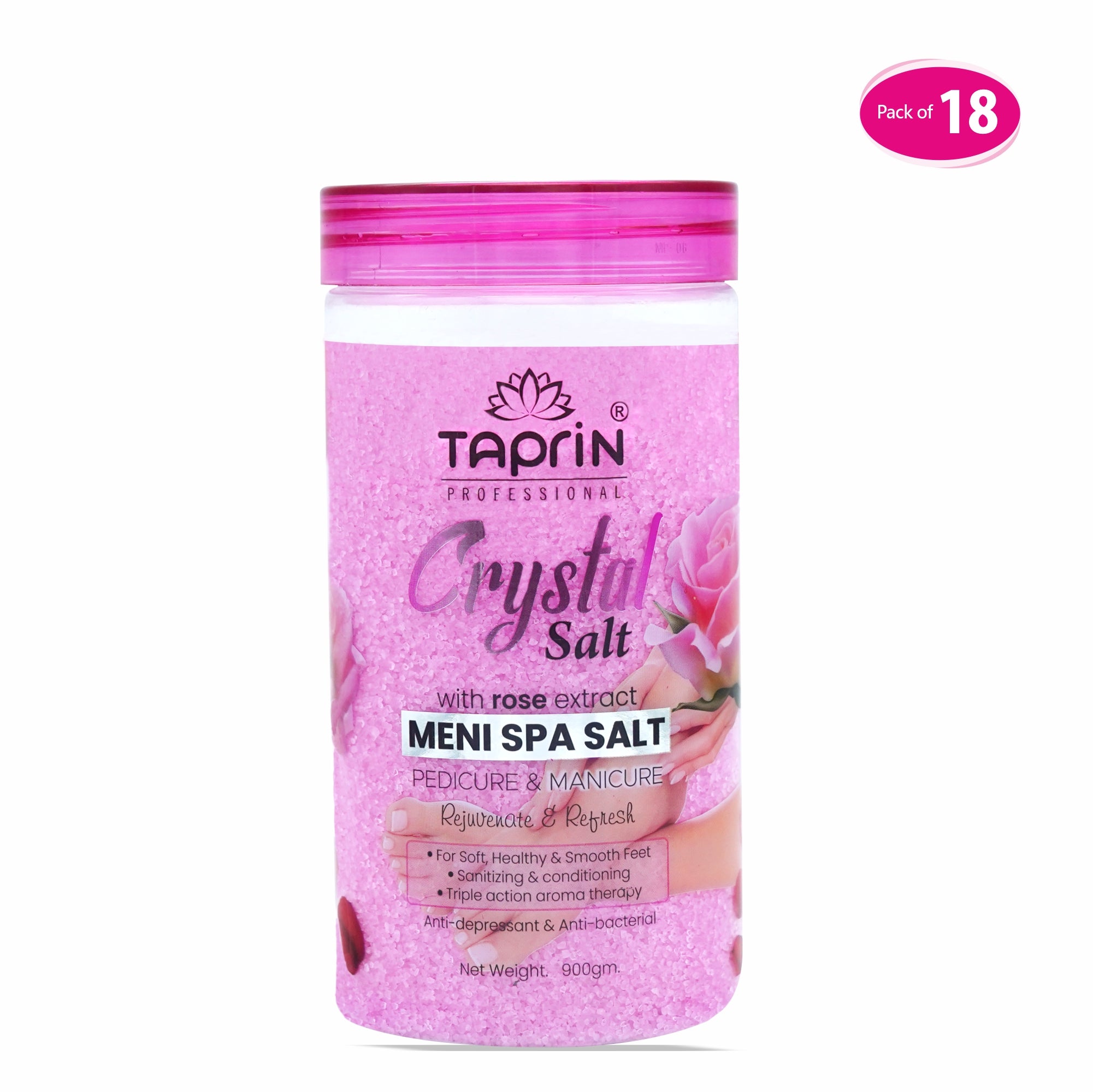 Crystal Meni Spa Salt with Rose Extract in bulk 18 quantity