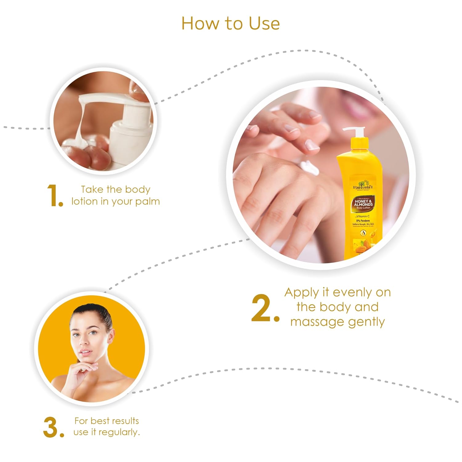 Body lotion with honey almond extracts for everyday skincare