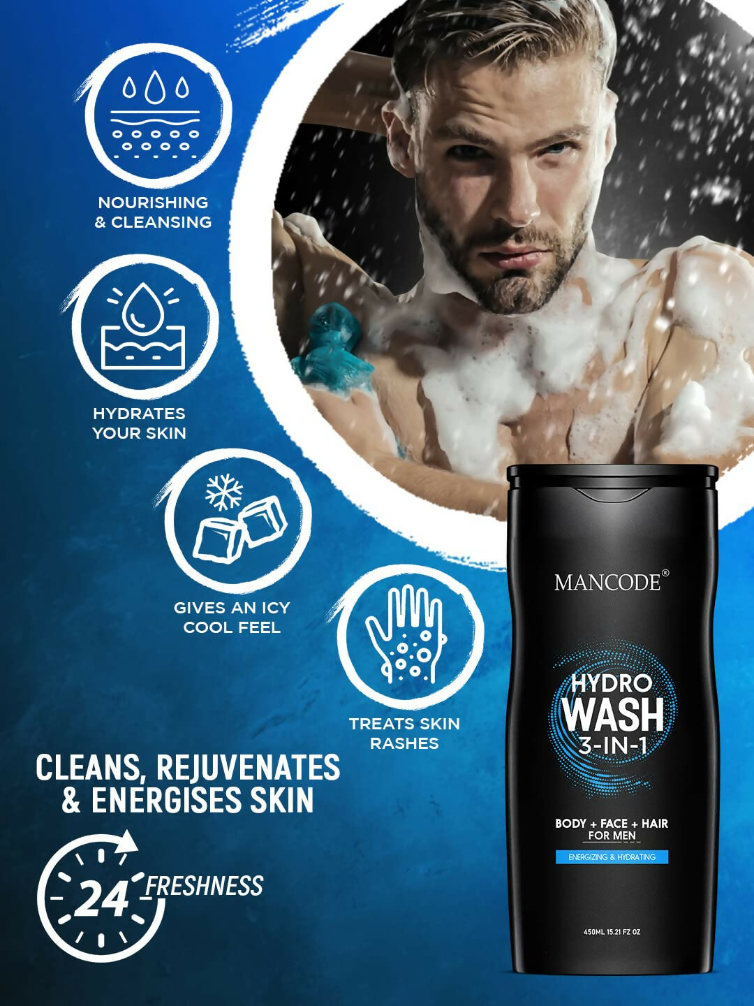 Moisturizing body wash for men