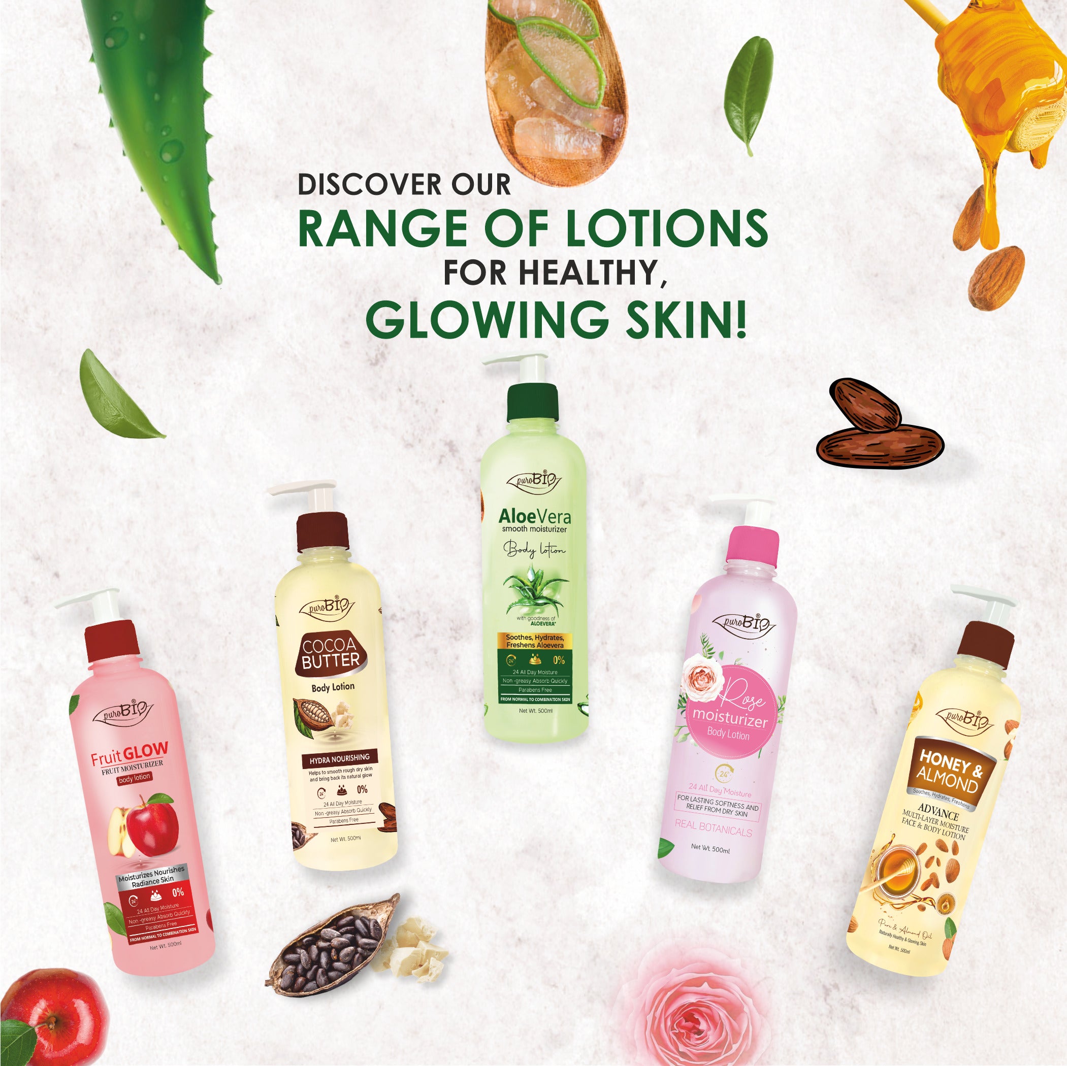 Purobio Aloe Vera Smooth Moisturizer Body Lotion - 500ml