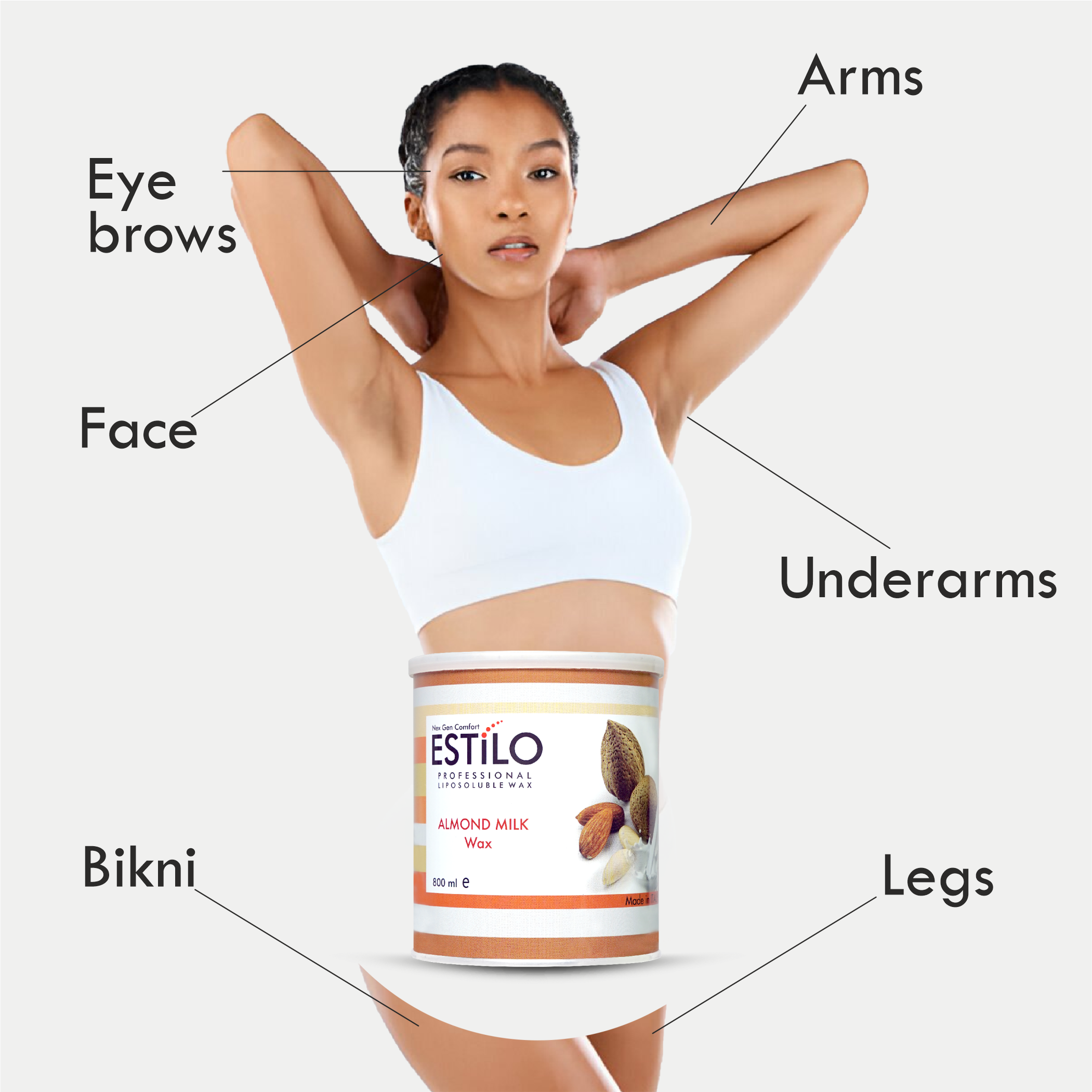 Estilo Liposoluble Almond Milk Wax - 800ml