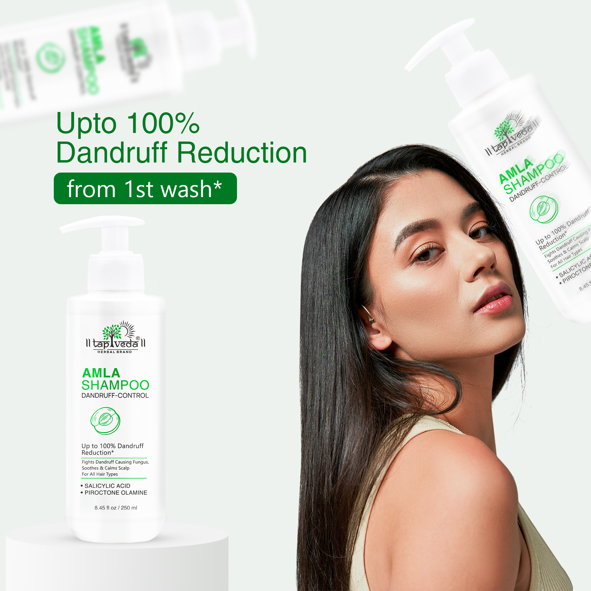 Nourishing Amla Anti-Dandruff Shampoo by Tapveda with piroctone olamine
