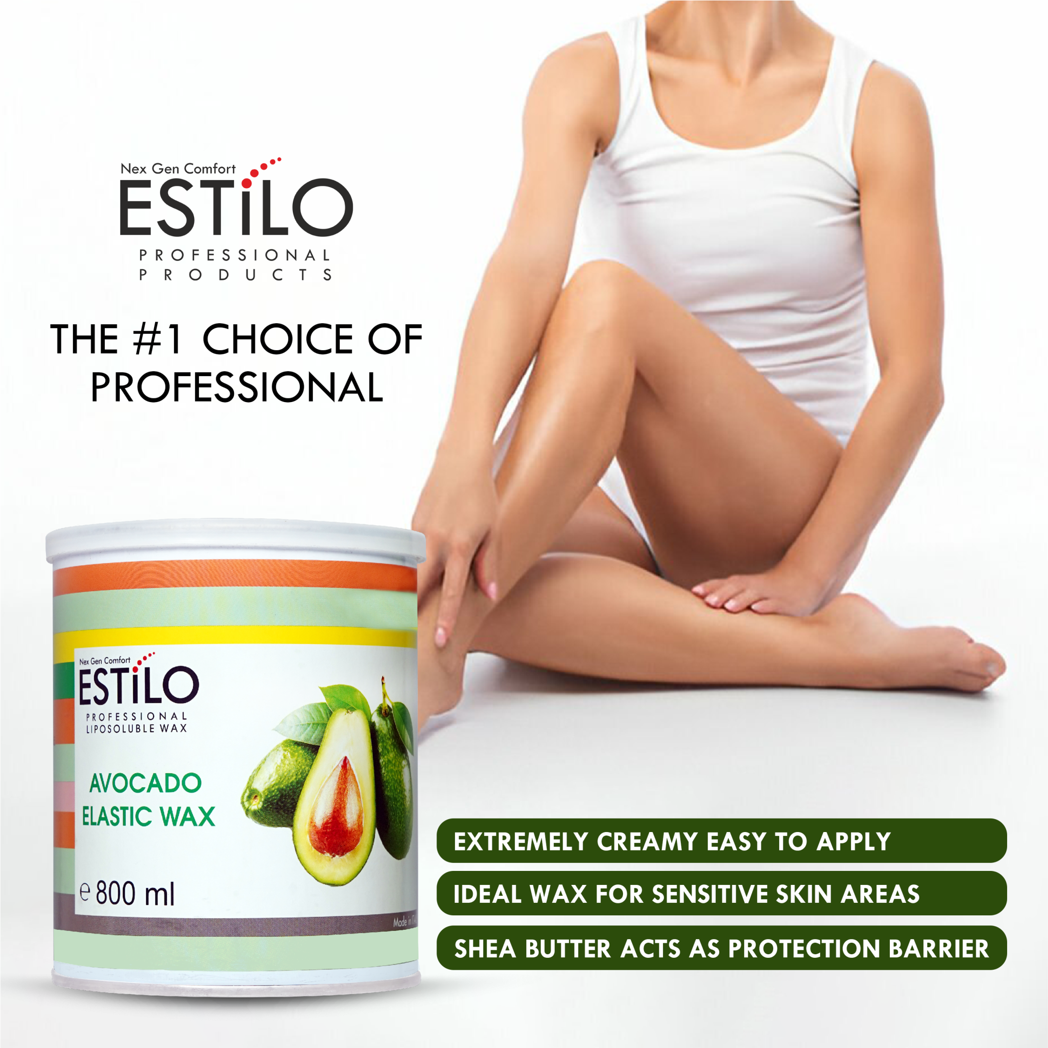 Estilo Professional Avocado Wax For Hair Removal - 800ml
