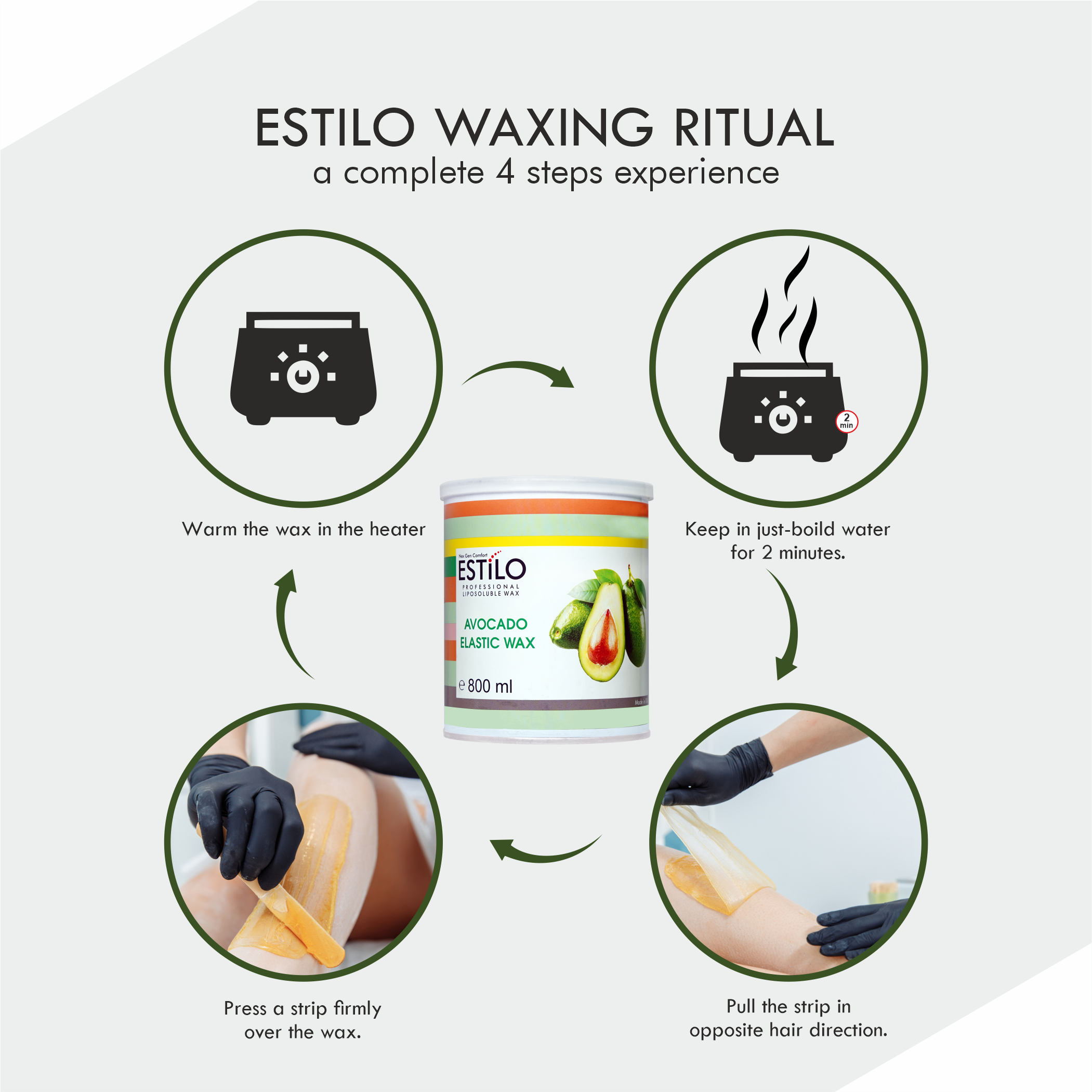 Estilo Professional Avocado Wax For Hair Removal - 800ml