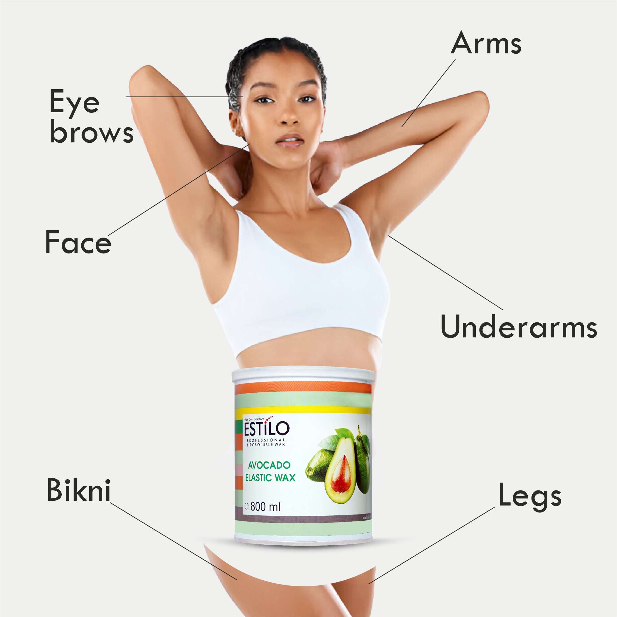 Estilo Professional Avocado Wax For Hair Removal - 800ml