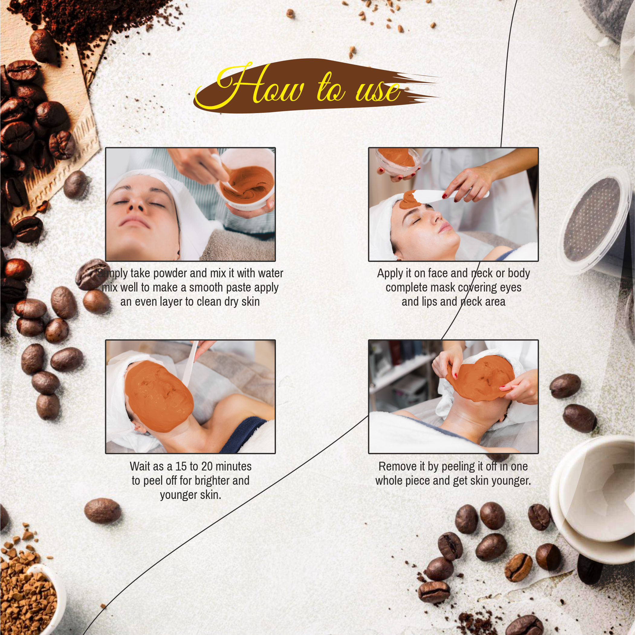 Coffee Algae Peel Off Powder Face Mask