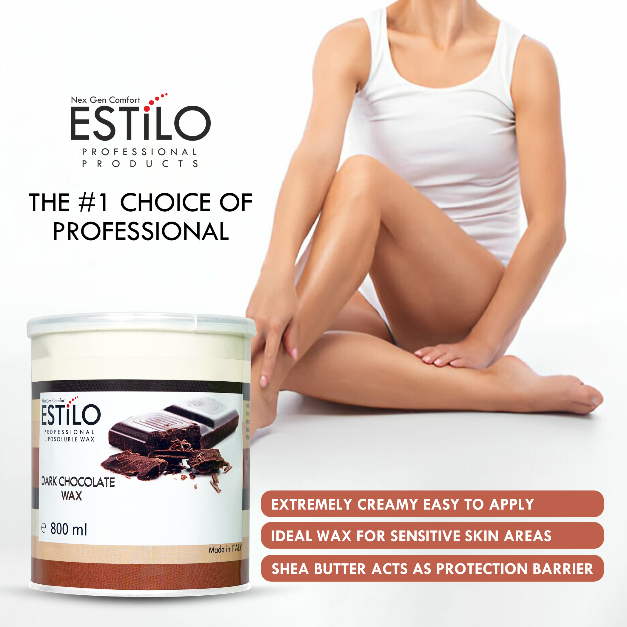 Estilo Liposoluble Dark Chocolate Wax - 800ml