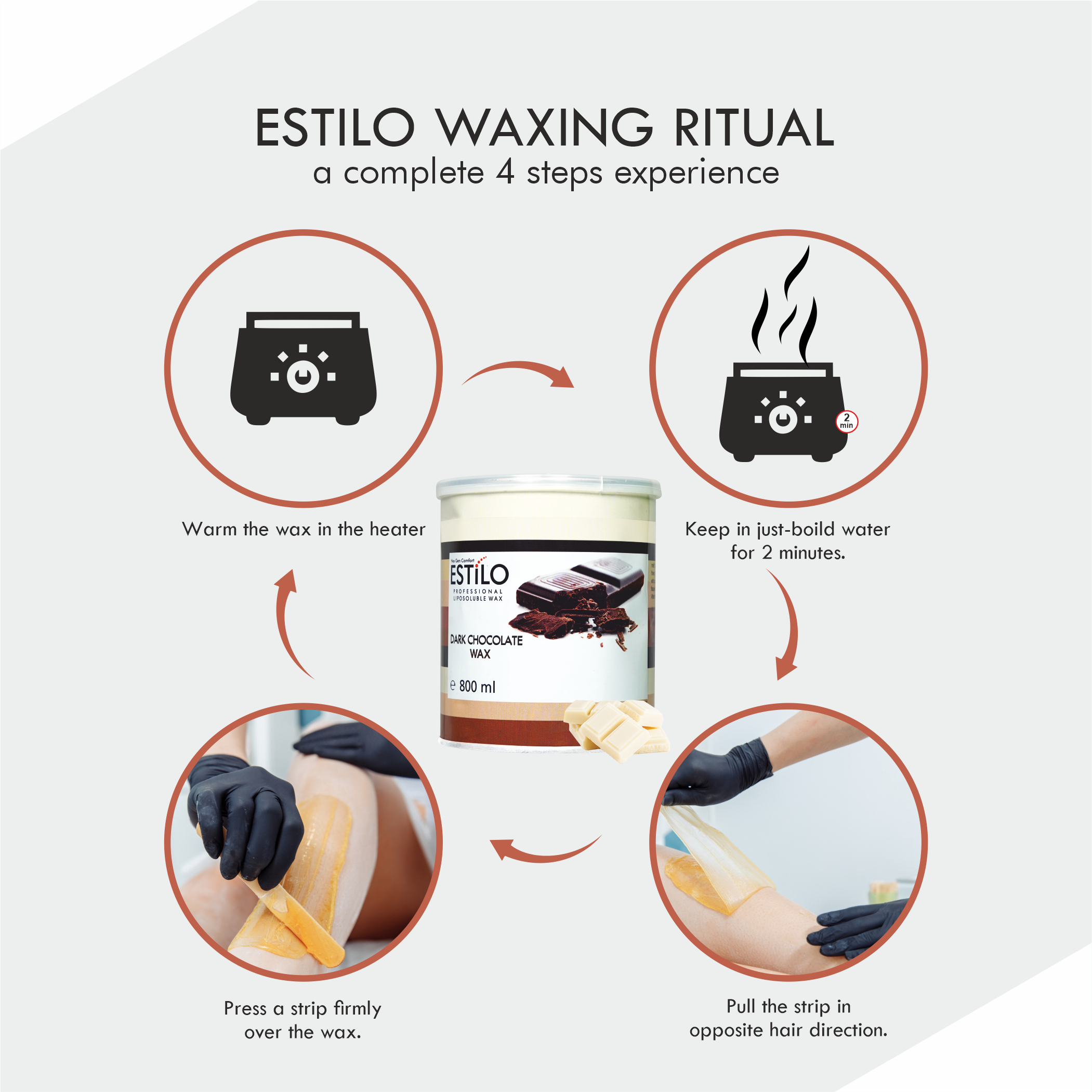 Estilo Liposoluble Dark Chocolate Wax - 800ml