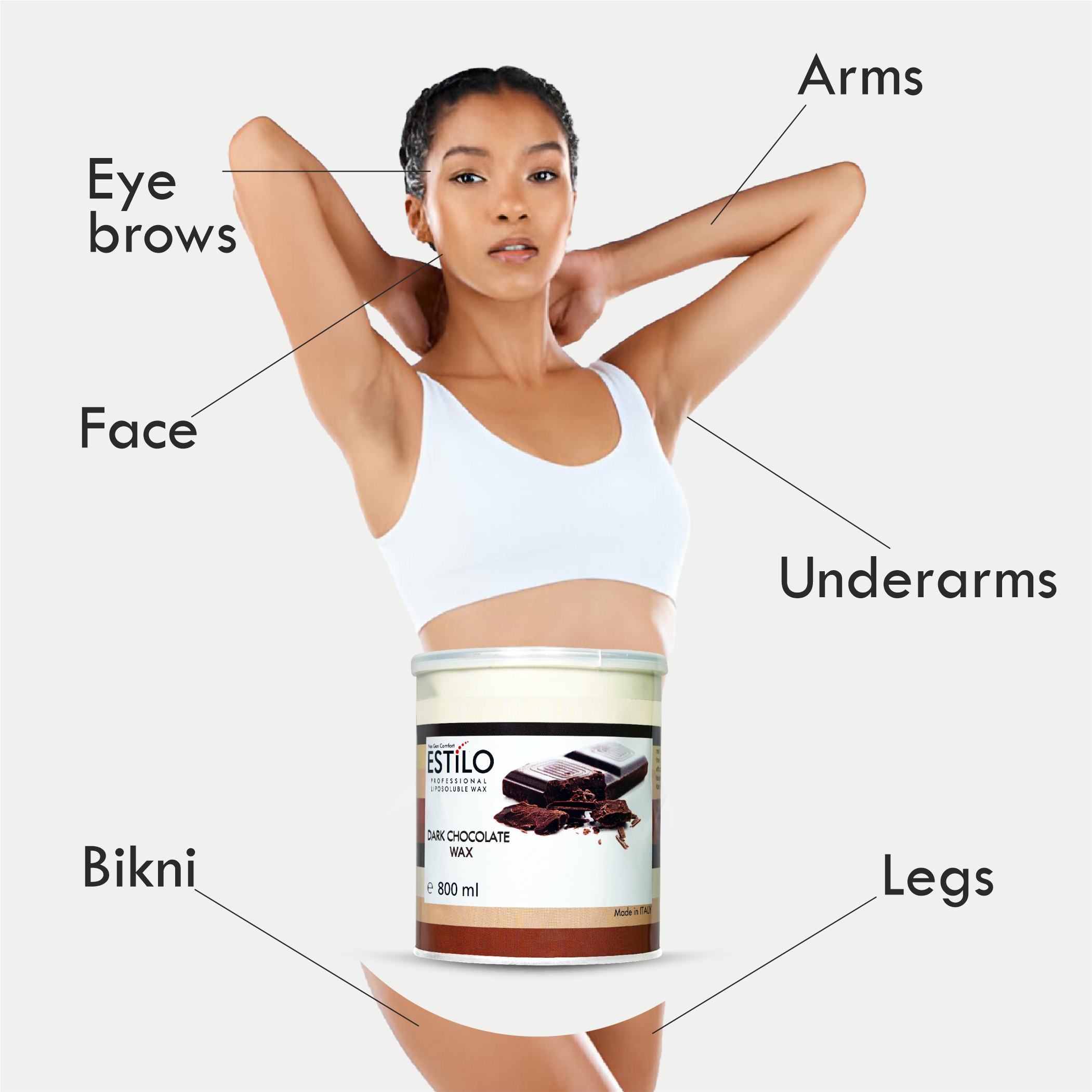 Estilo Liposoluble Dark Chocolate Wax - 800ml