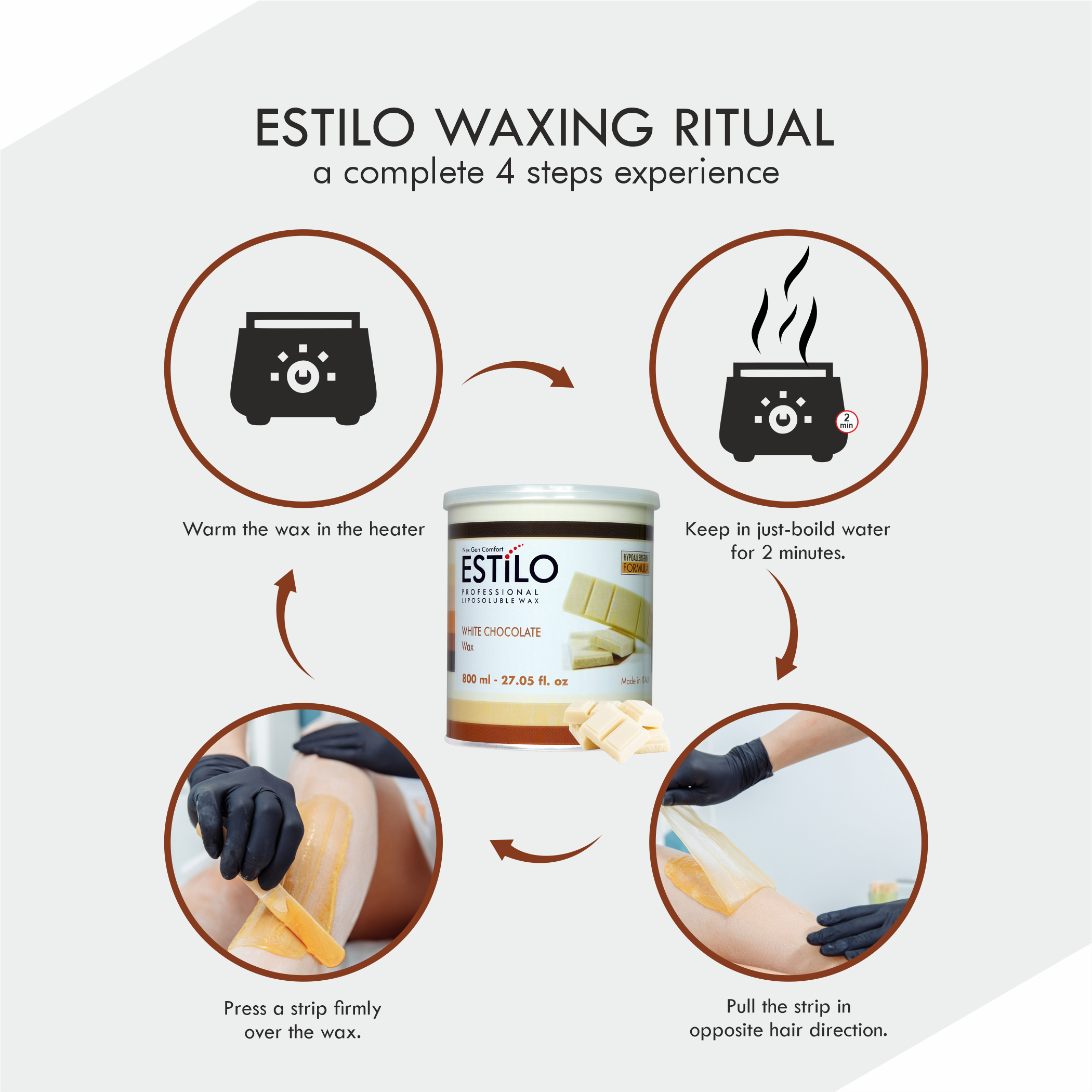 Showing how to use white chocolate wax