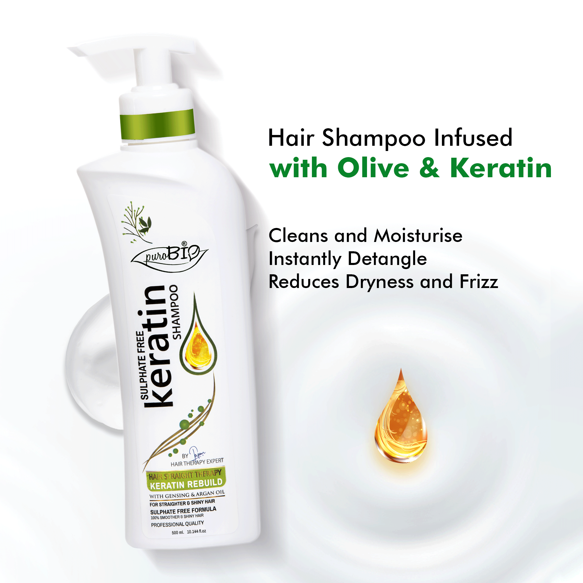 Perfect Hair Care Trio: Avocado Hair Mask, Hair Serum, & Keratin Shampoo Combo Pack