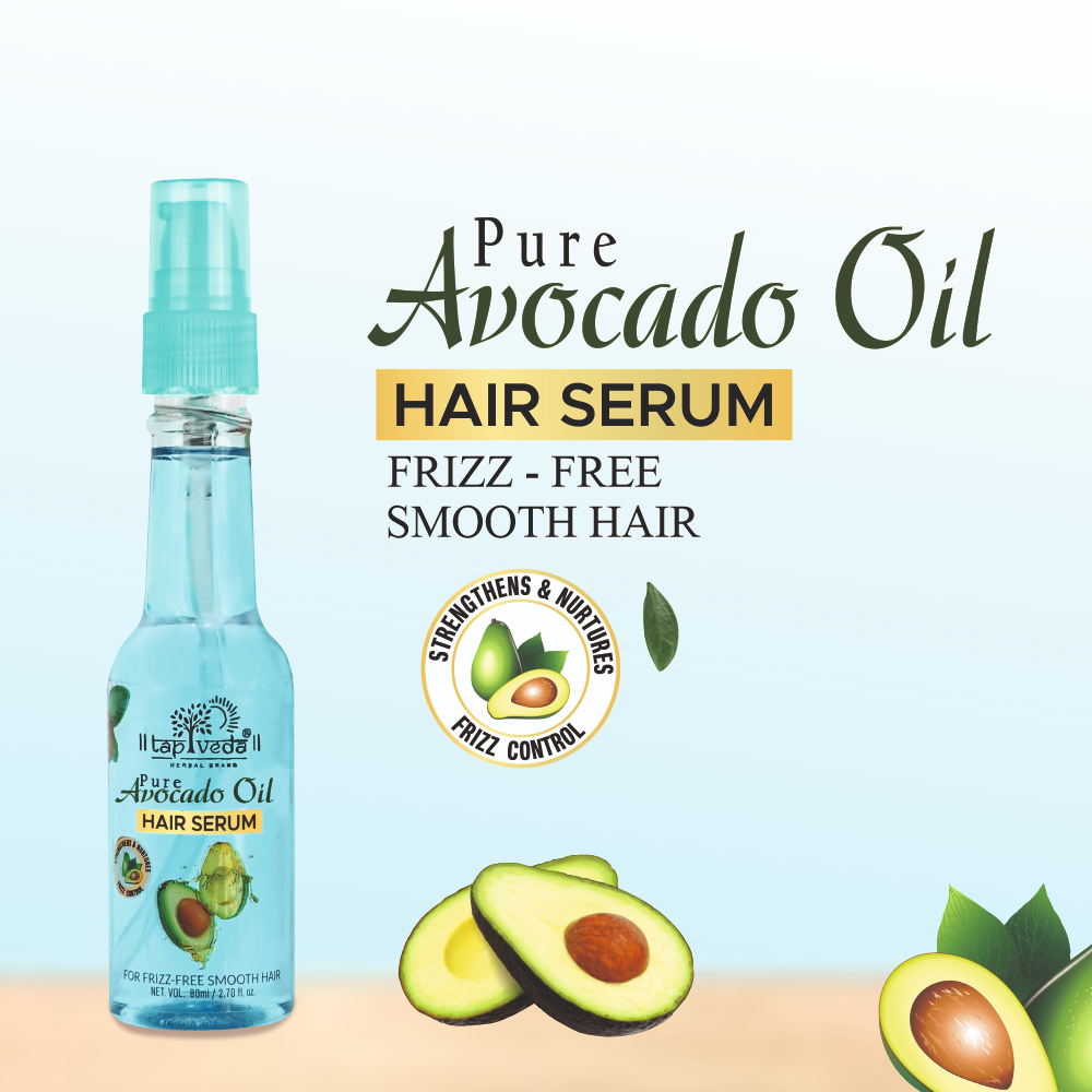 Nourishing Avocado Oil Hair Serum by Tapveda controls frizz naturally