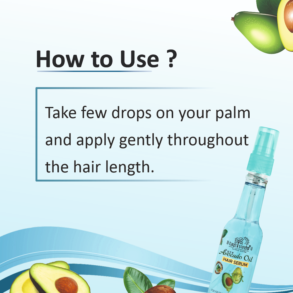Frizz free hair serum with pure avocado oil by Tapveda