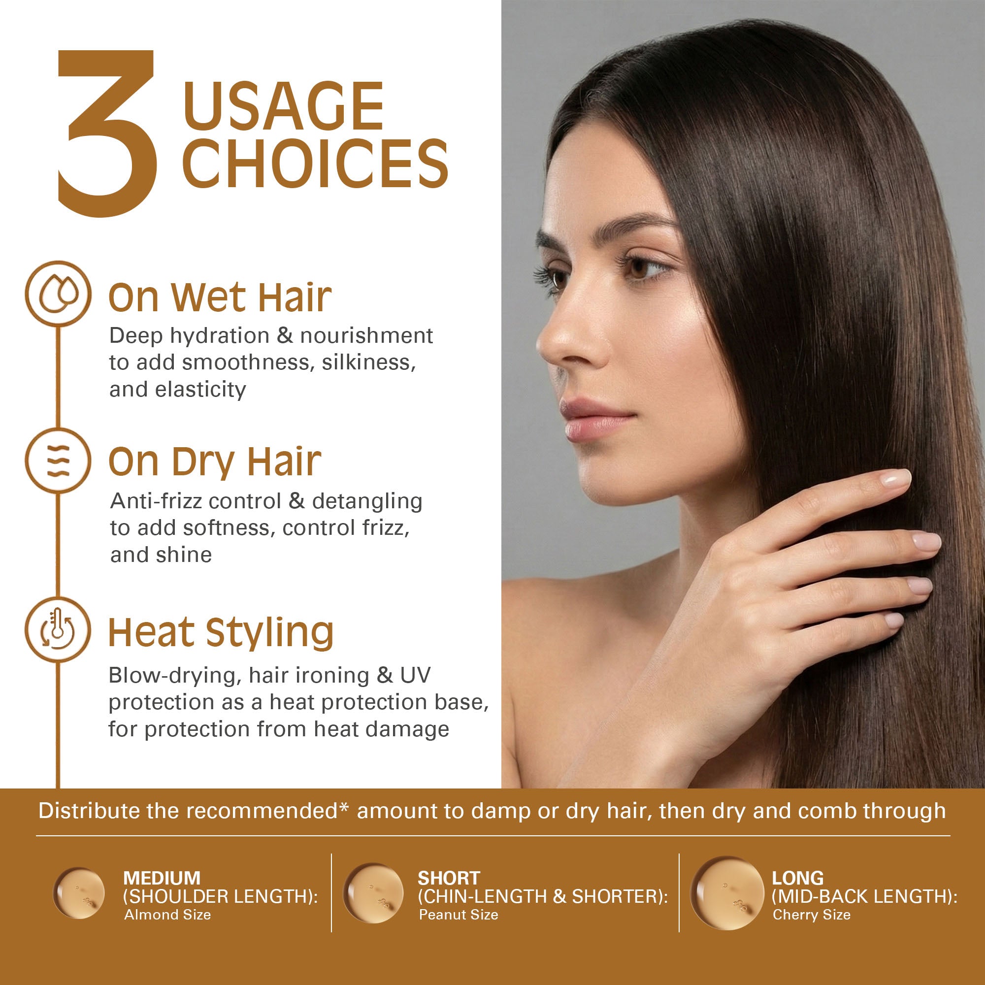 Taprin Moroccan Argan Oil Hair Serum for Dry & Frizzy Hair – With Keratin & Vitamin E, Provides Heat Protection, Adds Shine & Helps Reduce Hairfall - 50 ml