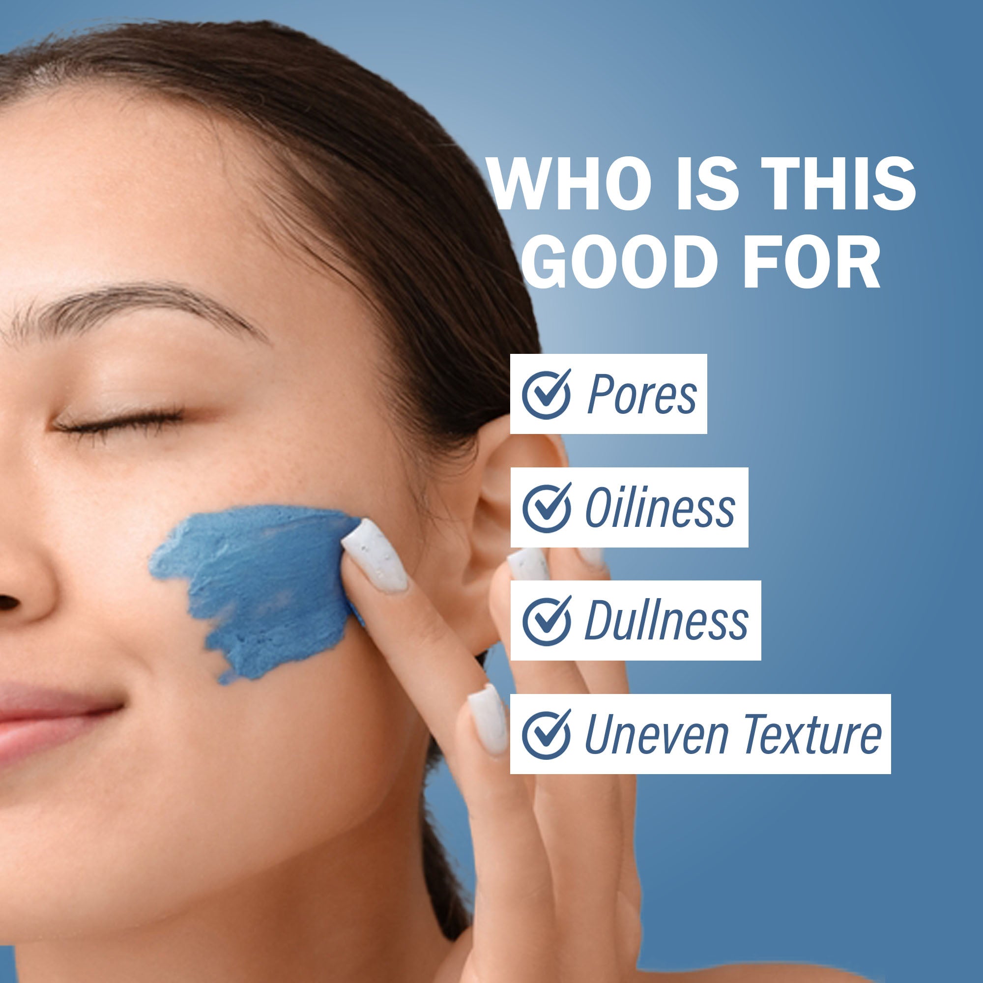 Tapveda Brazilian Blue Clay Face Mask – 100g | Brightens Skin, Removes Tan, Unclogs Pores & Reduces Blackheads