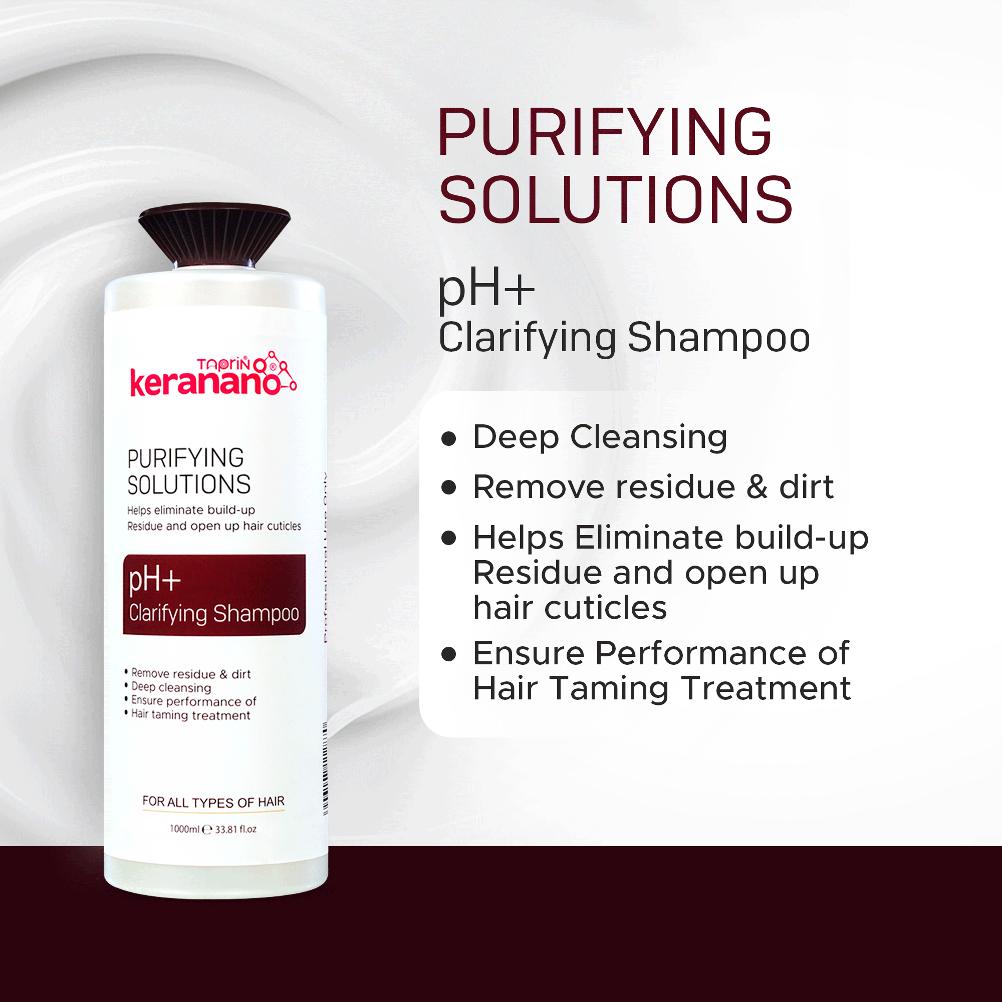 Taprin Keranano Nanoplastia Treatment for Frizz-Free, Shiny and Straight Hairs Upto 6 months - (Each 1000 ml)x4 | Bond Repair & 0% Formaldehyde