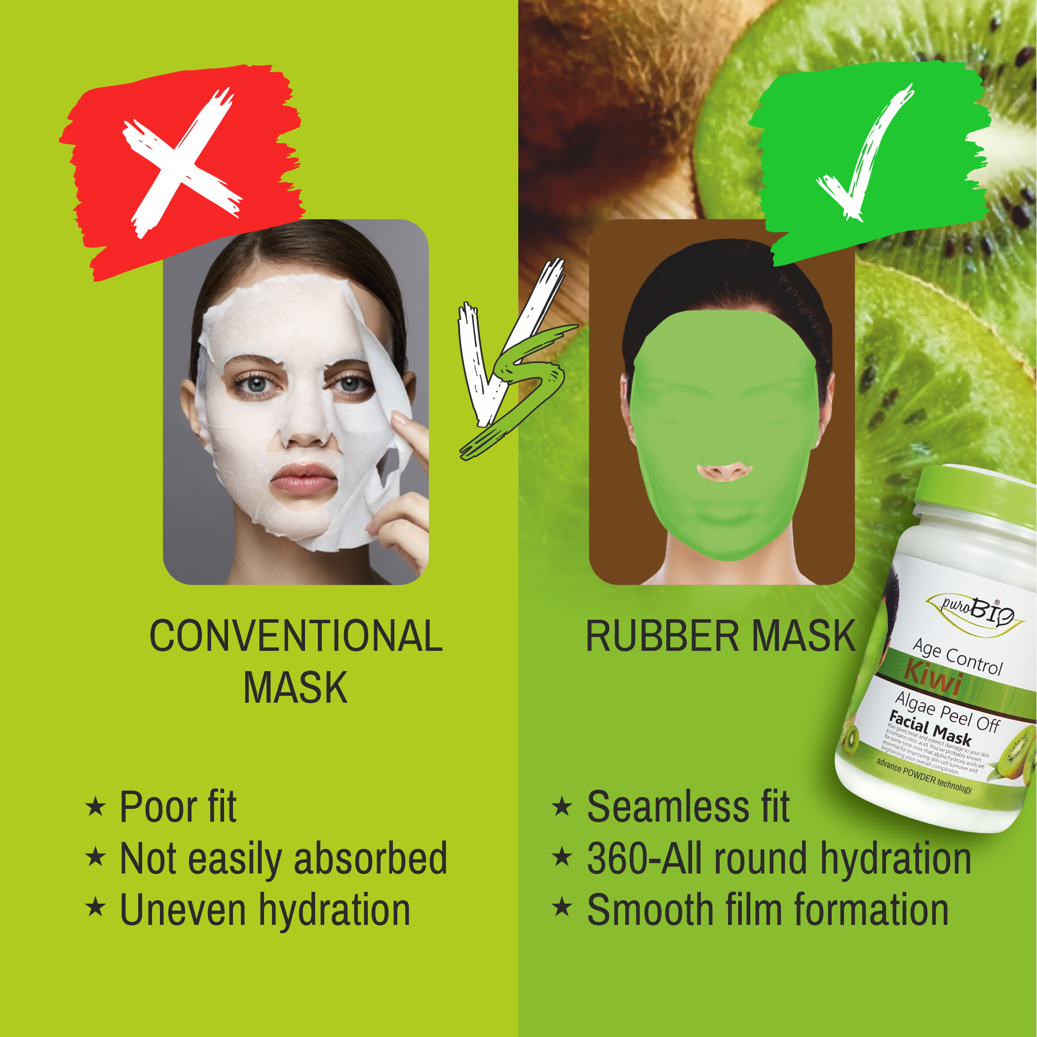 Kiwi Algae Peel Off Powder Face Mask