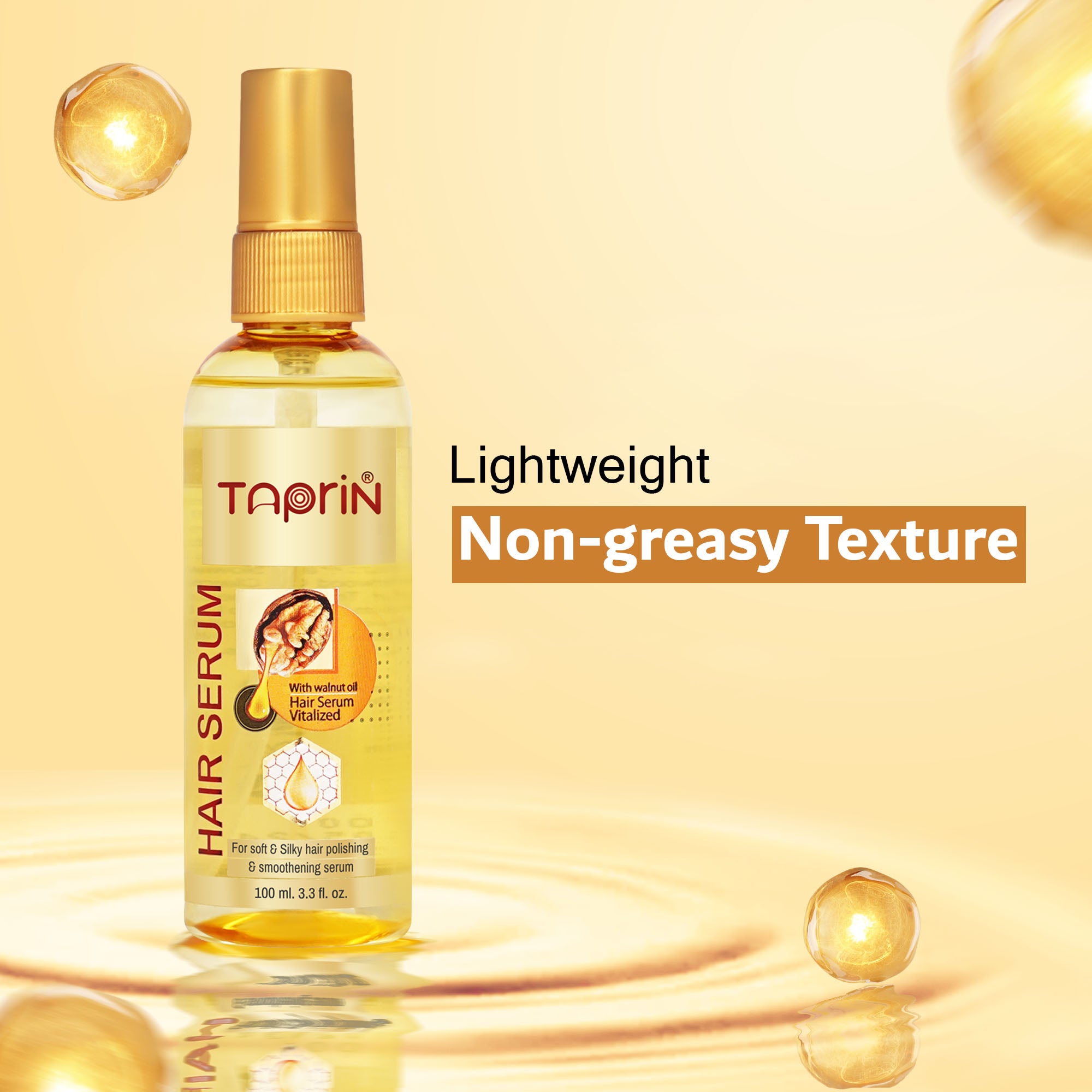This Walnut hair serum is lightweight non greasy formula for smooth shiny hair
