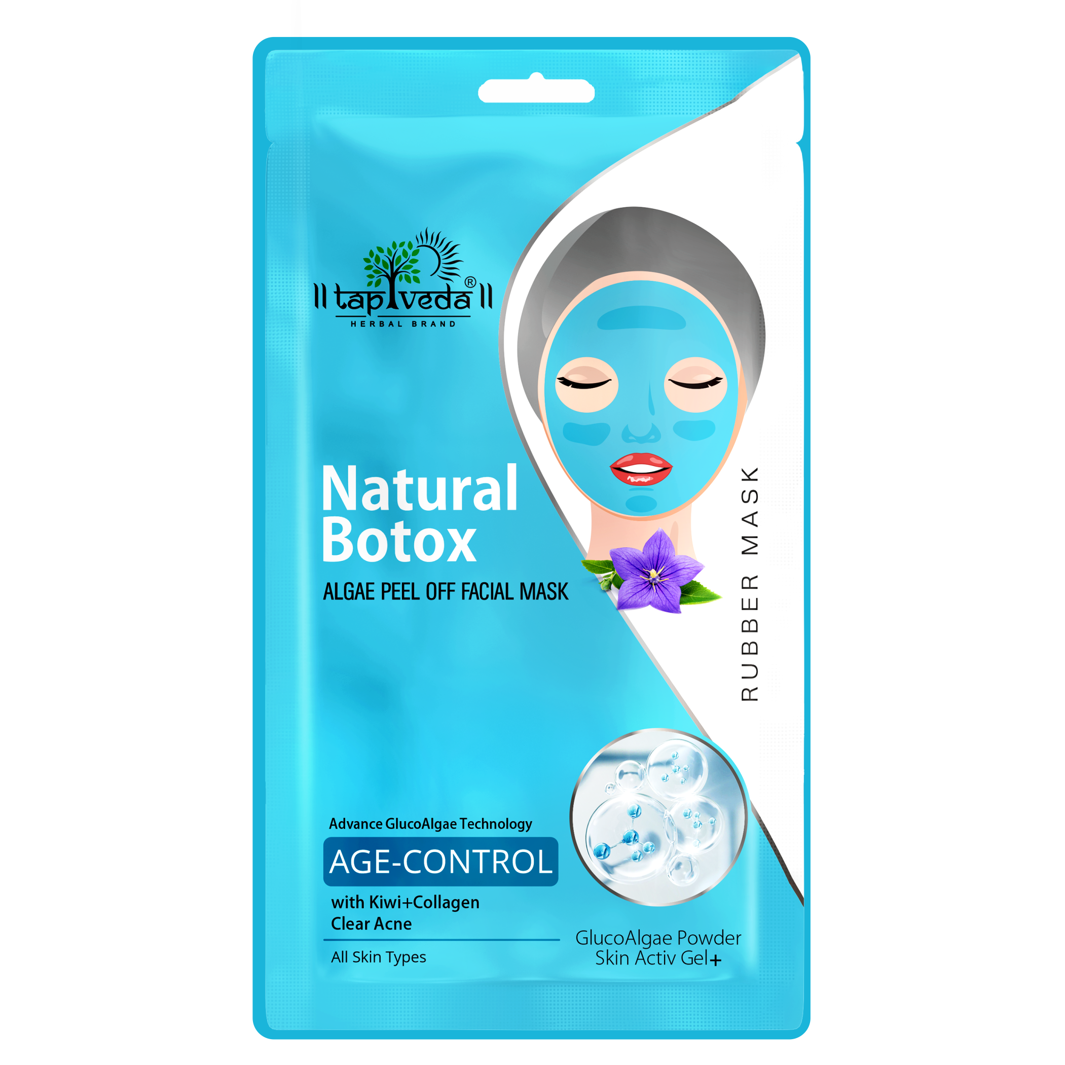 Tapveda Natural Botox Gluco Algae Peel Off Face Mask with Kiwi & Collagen (90g)