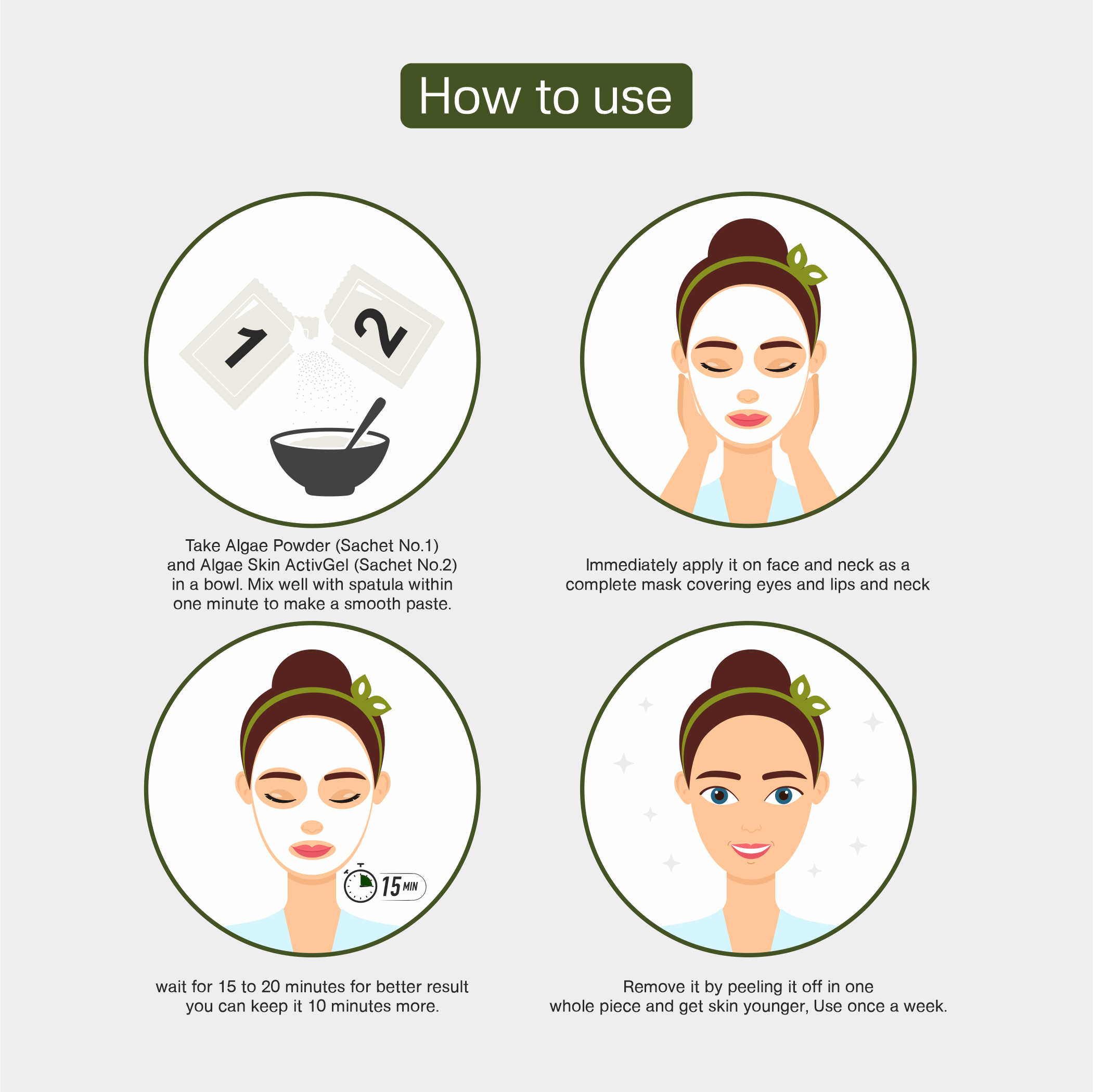 Tapveda Face Mask with rice algae extract for smooth glass skin