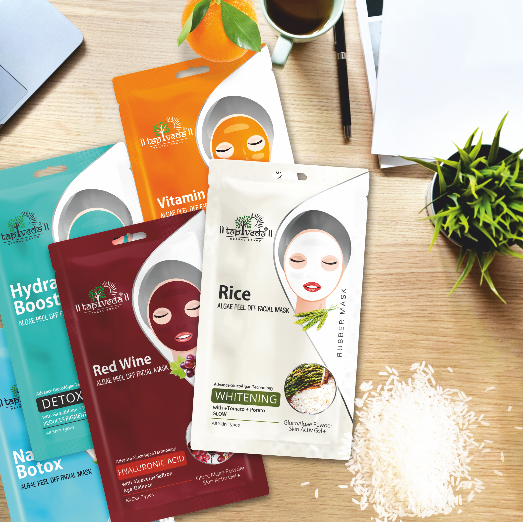 Gentle Rice Gluco Algae Peel Off Face Mask by Tapveda