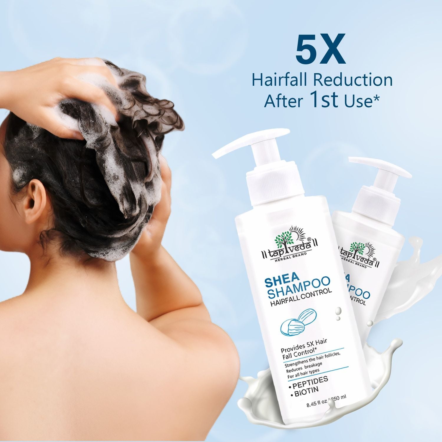 Nourishing Shea Anti Hair Fall Shampoo by Tapveda reduces breakage