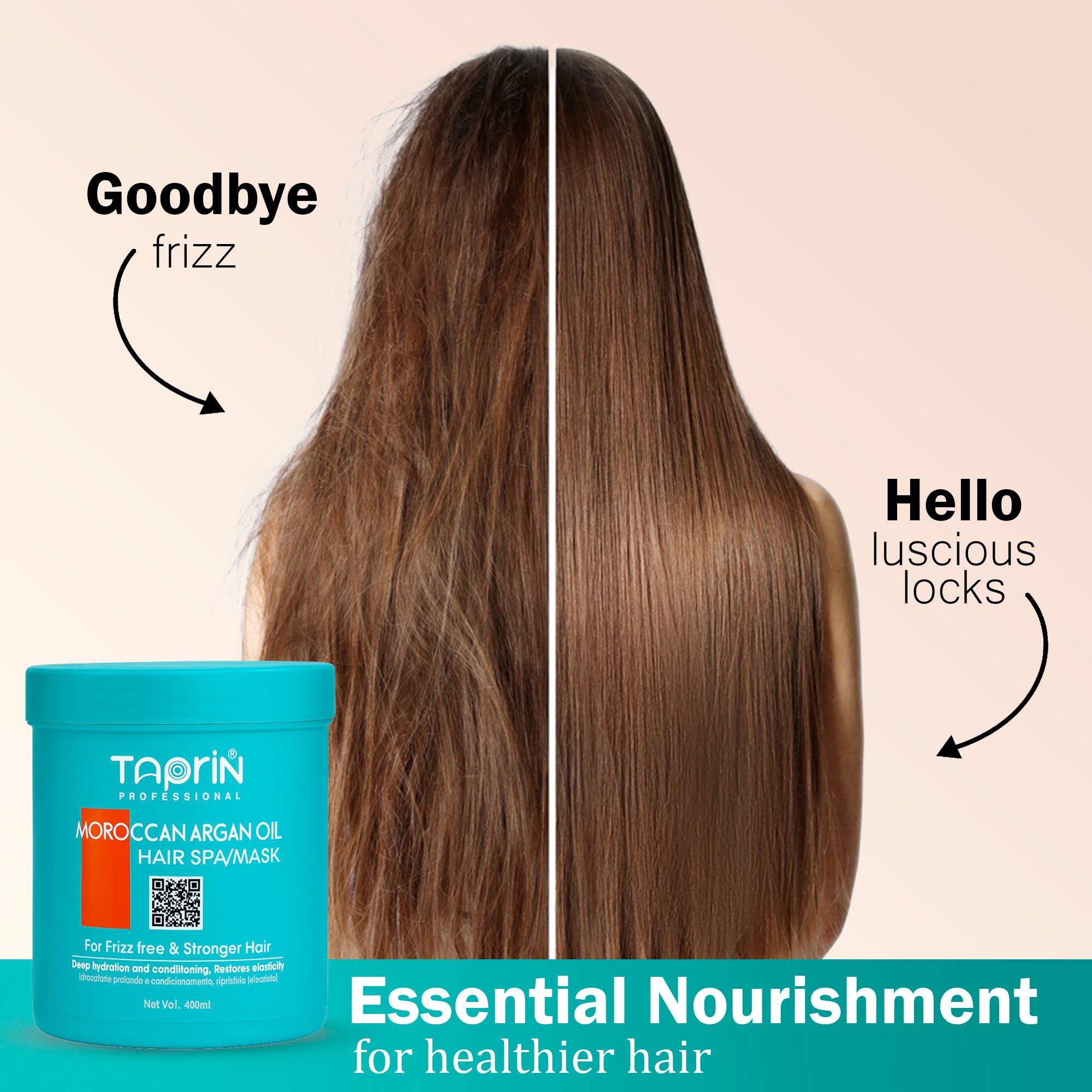 Taprin Moroccan Argan oil Hair mask for frizz free & stronger hair -400 ml