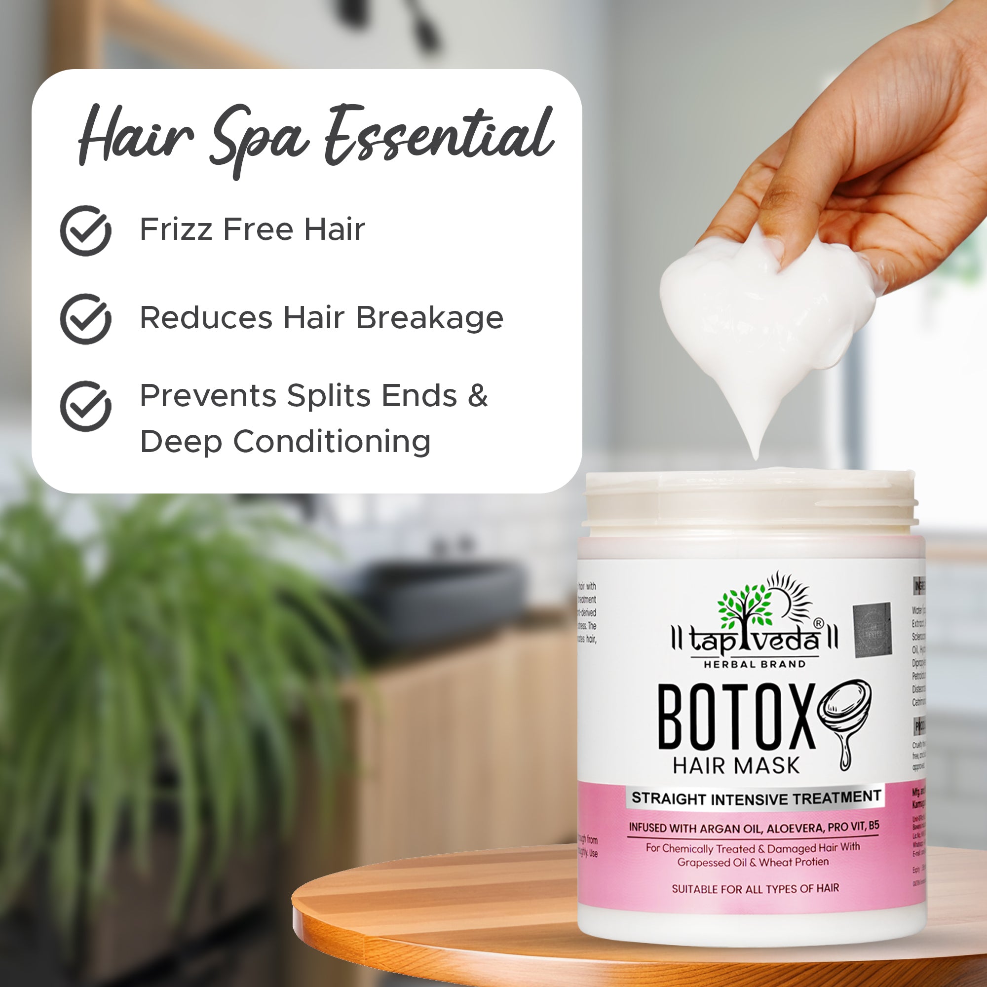 Intensive repair Botox Hair Mask by Tapveda enriched with ProVit B5