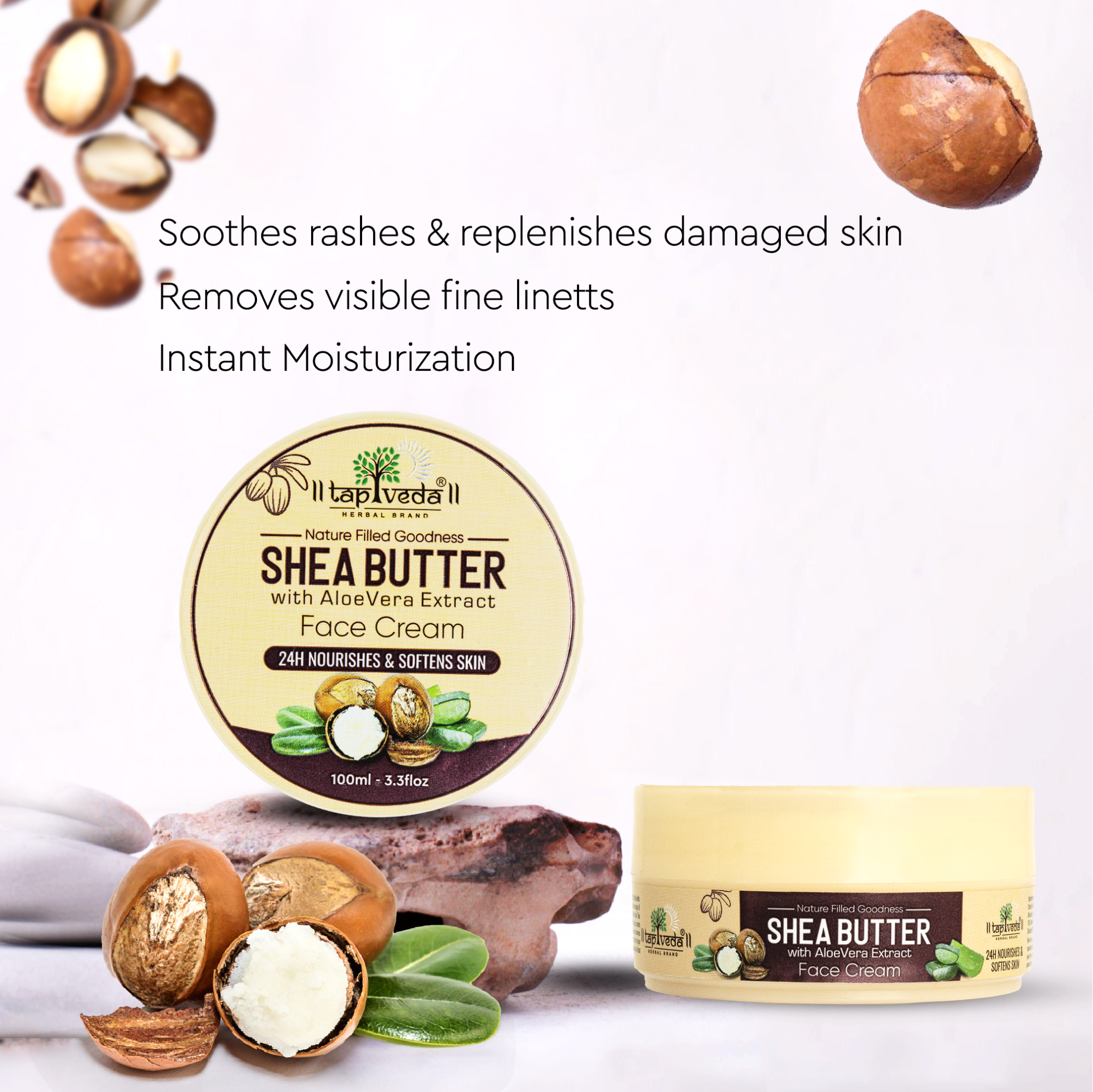 Tapveda Aloe Vera Face Cream blended with rich shea butter