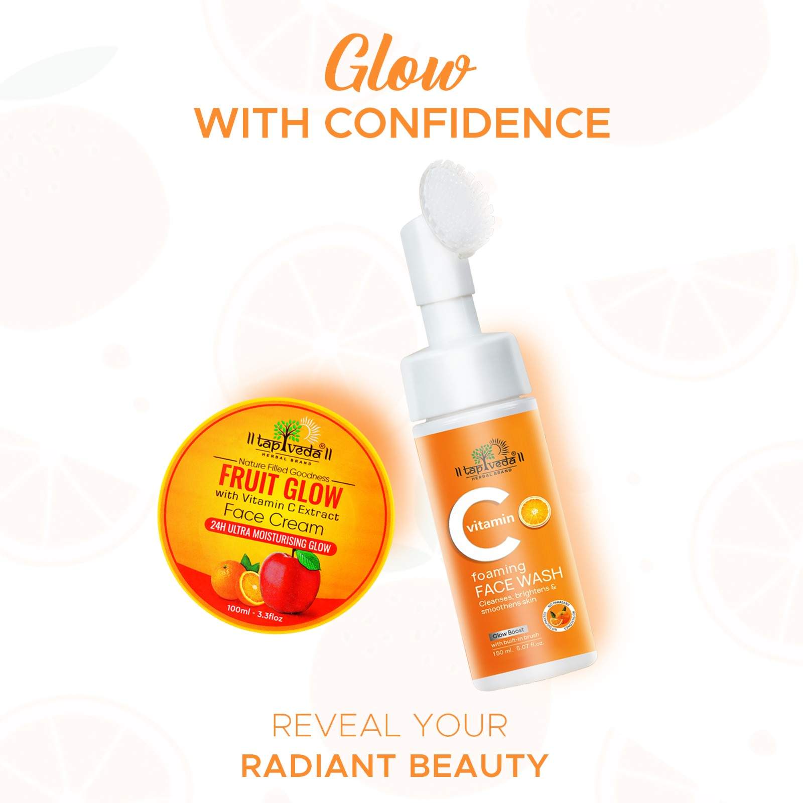 Hydrating Tapveda Face Cream with Vitamin C Foaming Face Wash