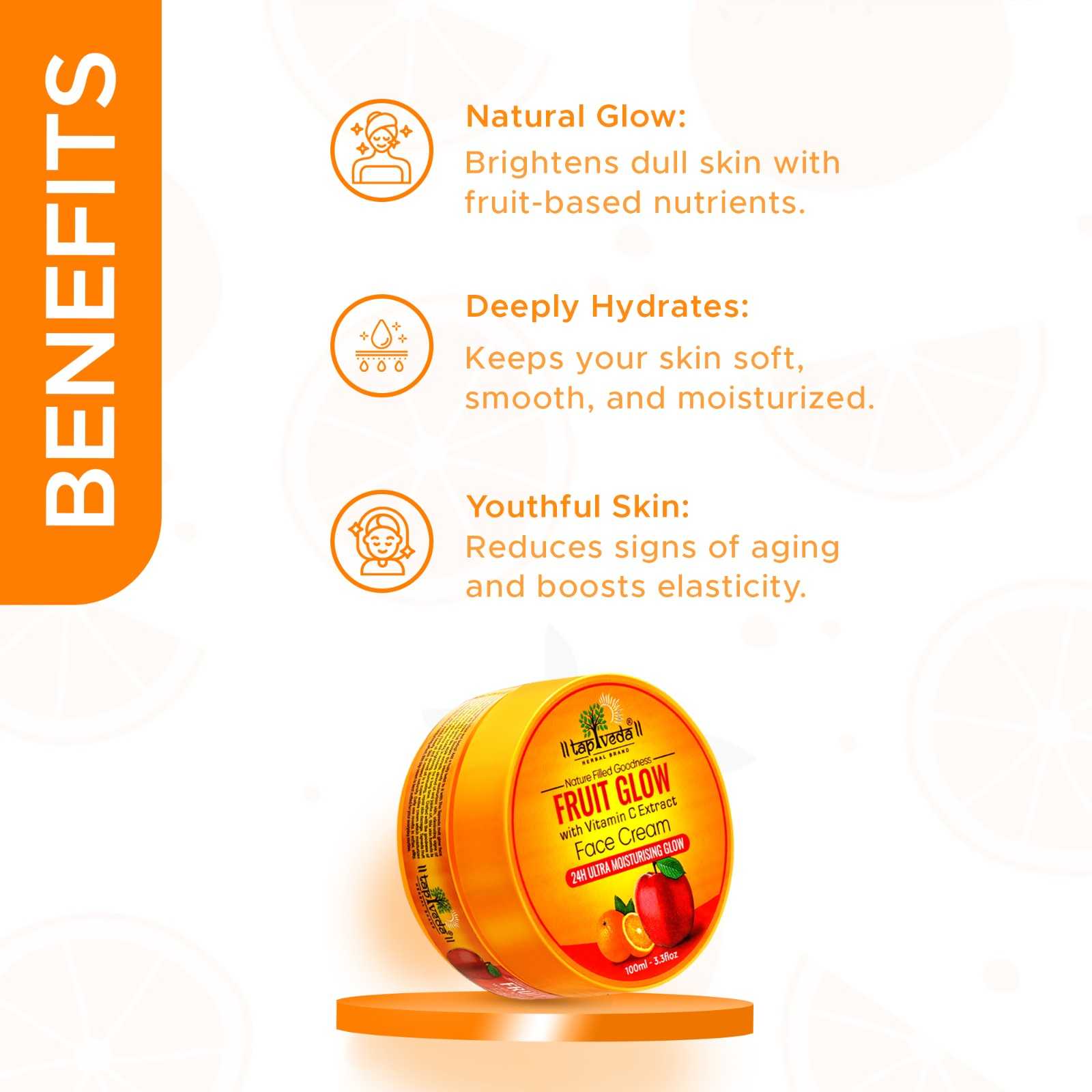 Fruit Glow Face Cream plus Vitamin C Face Wash by Tapveda