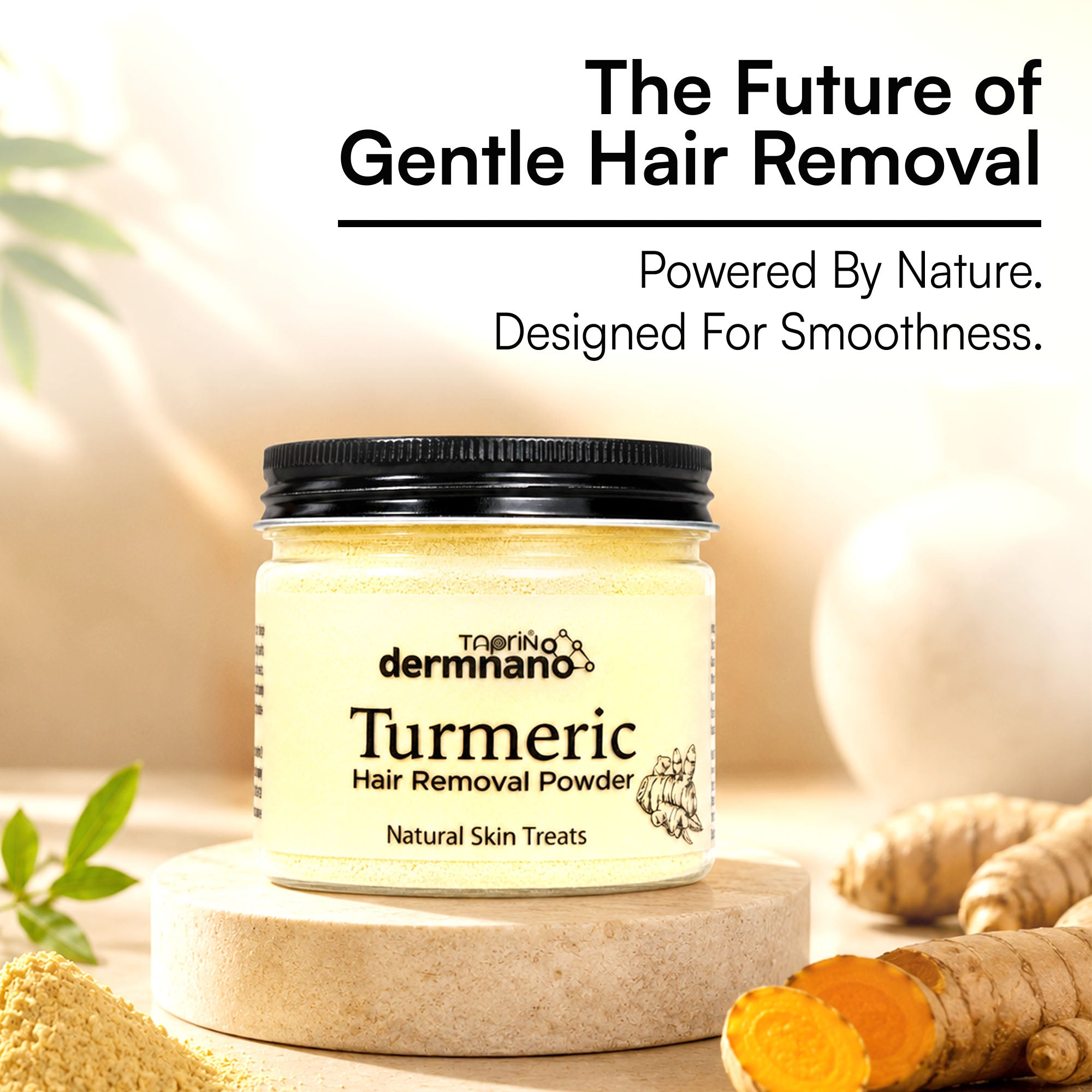 Taprin Dermnano Turmeric Body Hair Removal Powder | Herbal Hair Removal Powder for Smooth Looking Skin