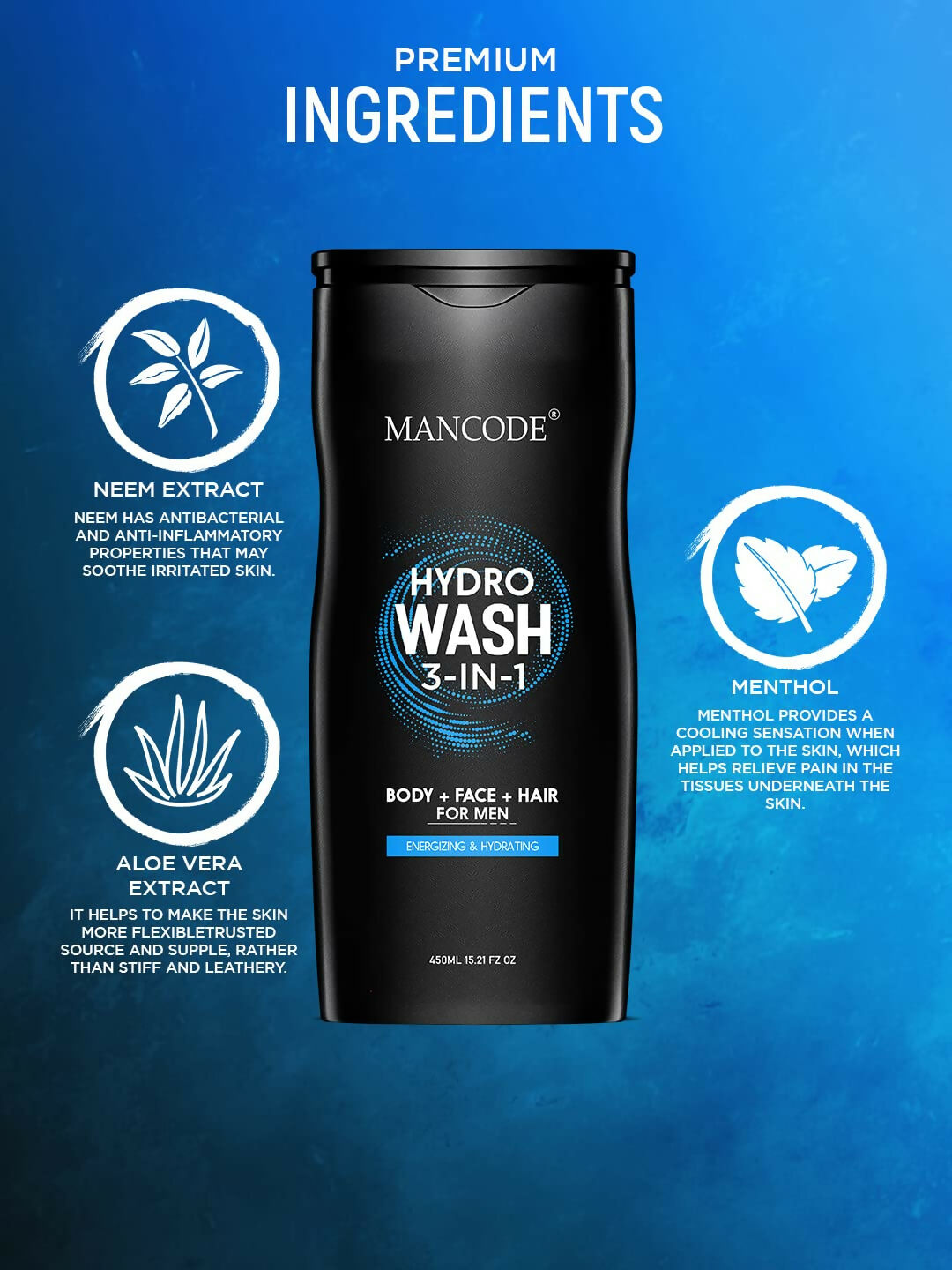 Men’s skin-refreshing body wash
