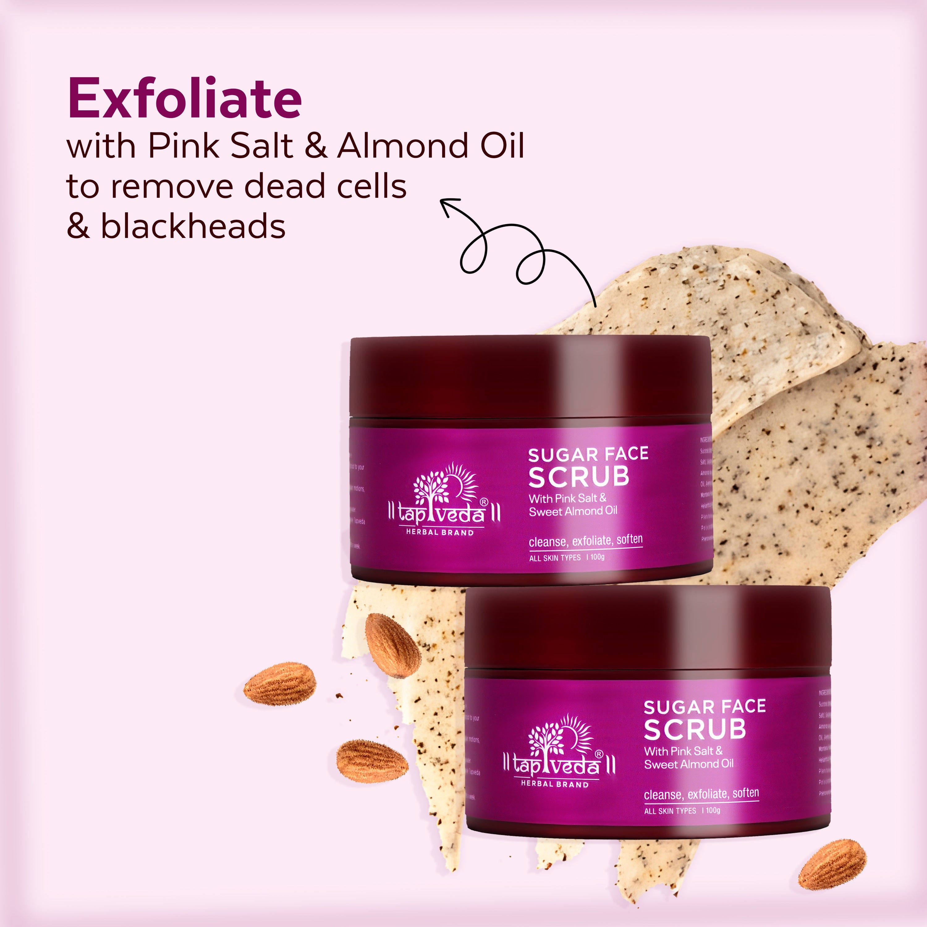 Exfoliating Sugar Face Scrub by Tapveda removes tan effectively