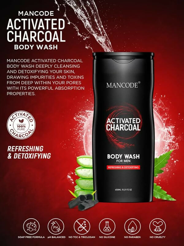 Activated charcoal body wash