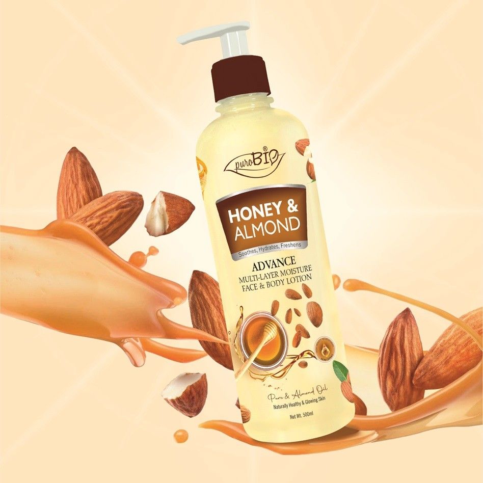 Purobio Honey Almond & Rose Body Lotion Combo (1000ml)– Deep Hydration, Nourish & Soften Your Skin