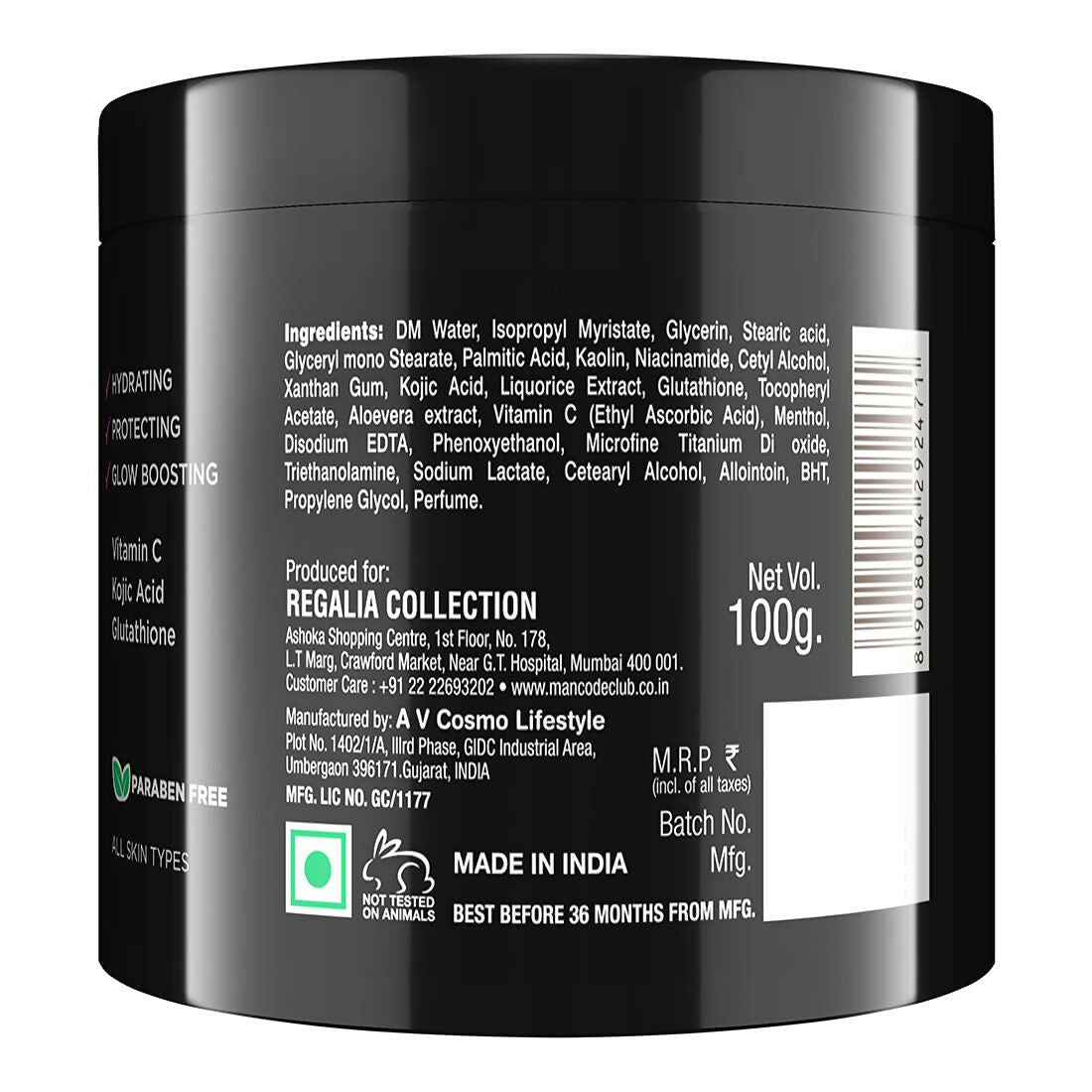 Whitening face cream for men