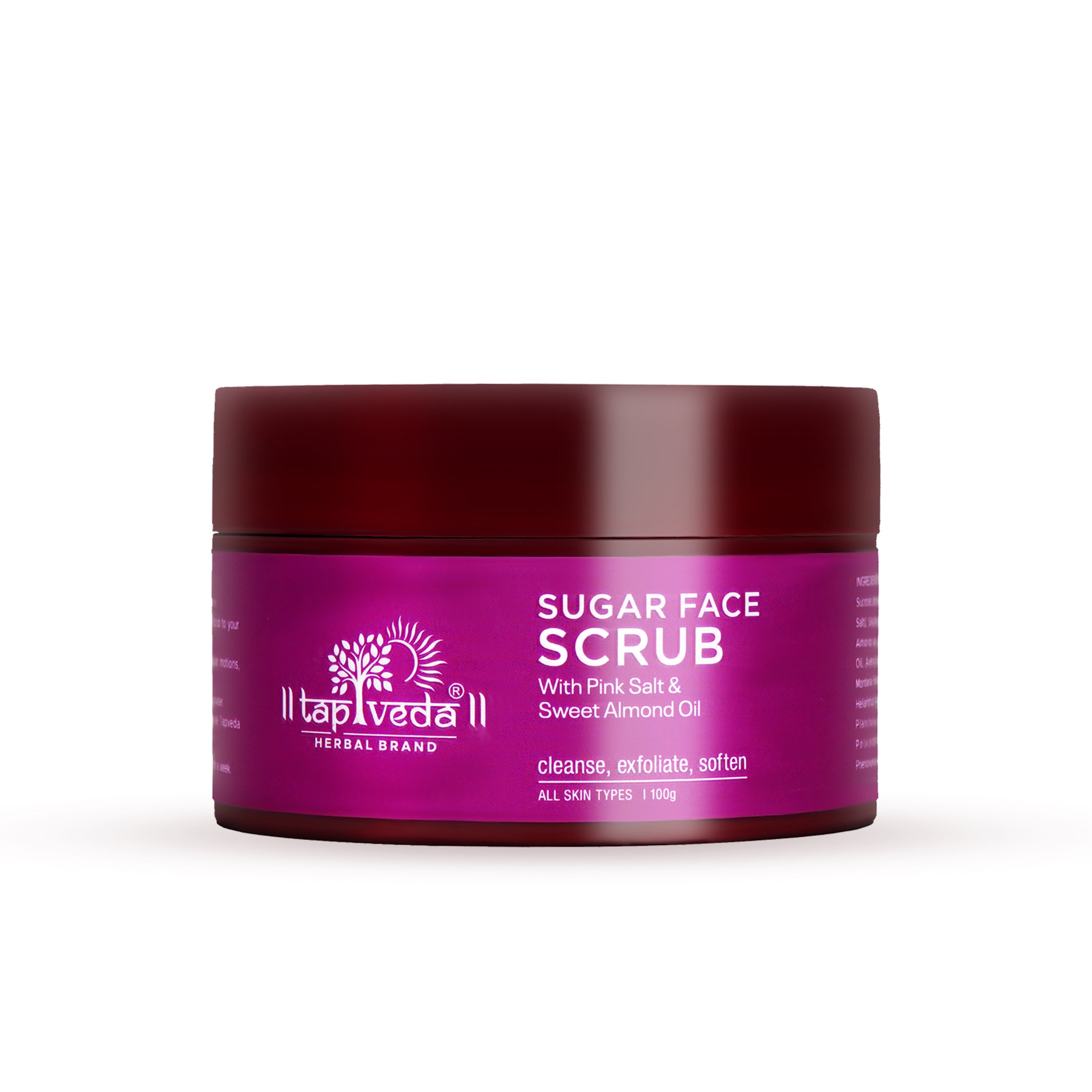 Tapveda Sugar Face Scrub 100g for brightening dull skin