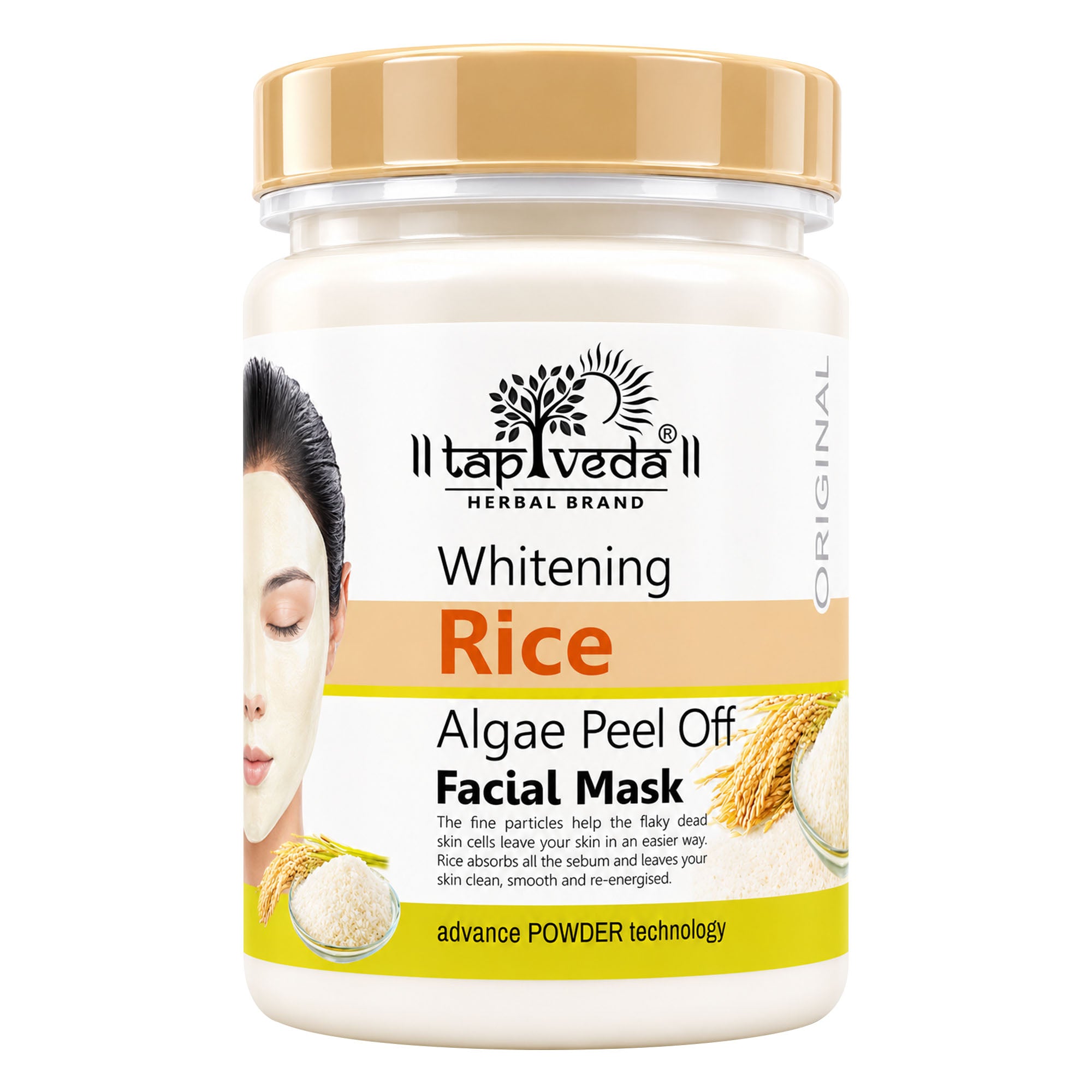 Taprin Dermnano Water Base Algae Rice Peel Off Face Mask for Skin Brightening ( 500gm )